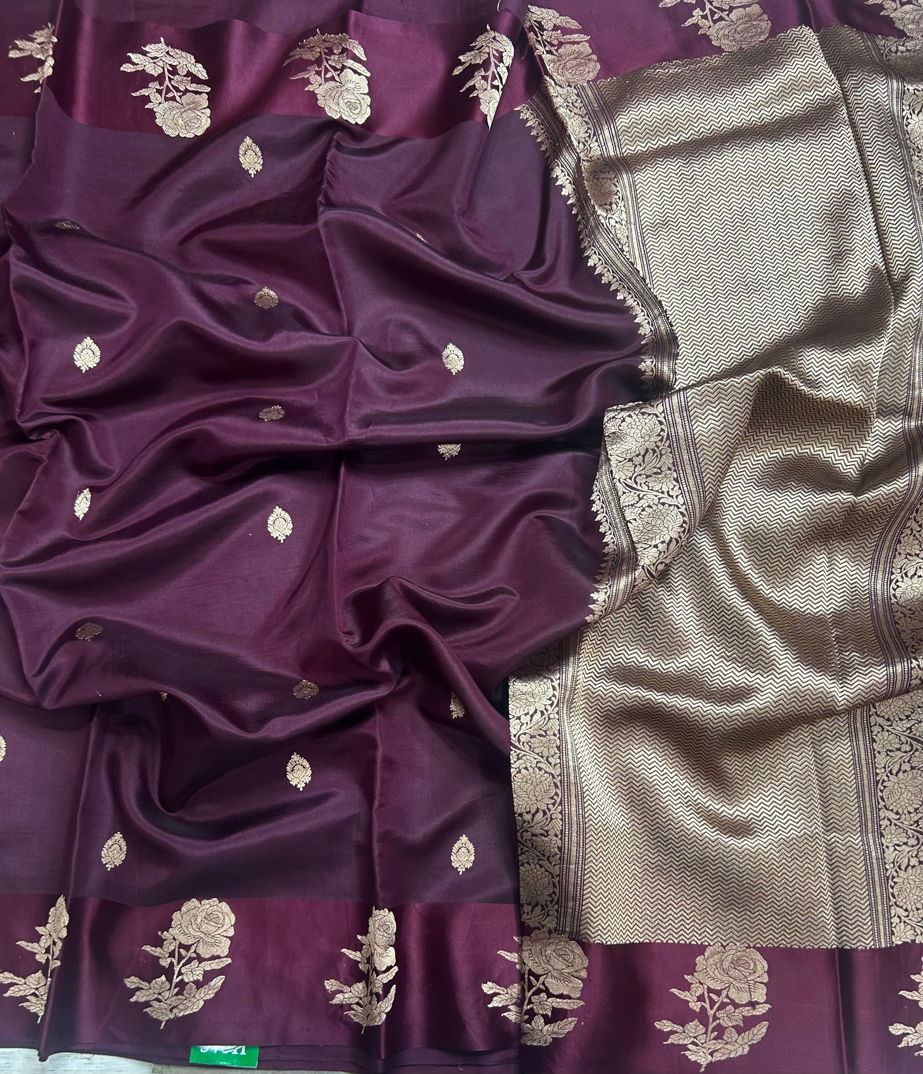 Wine benarasi lightweight silk 105 saree