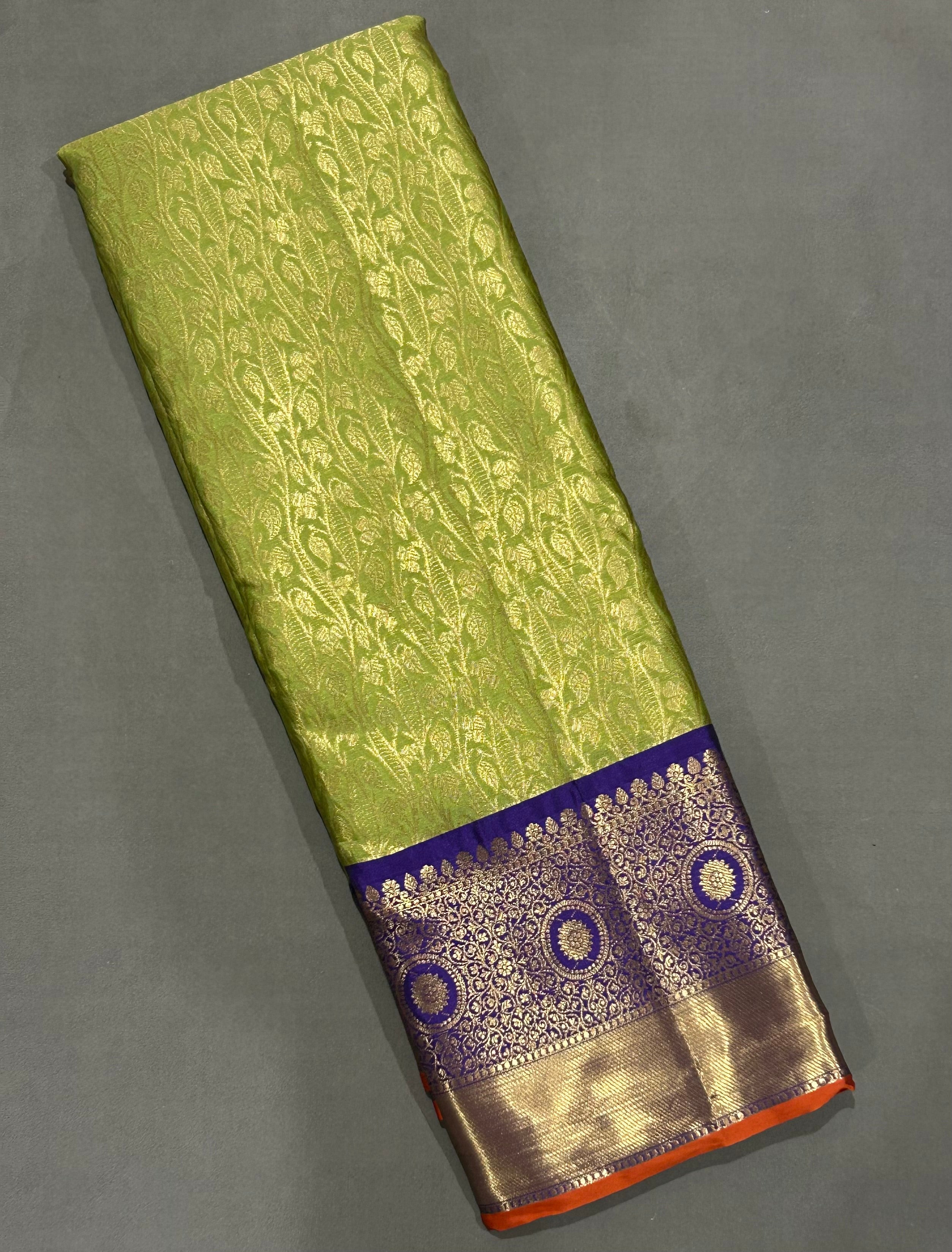 Light green brocade semi kanchi-08 silk saree