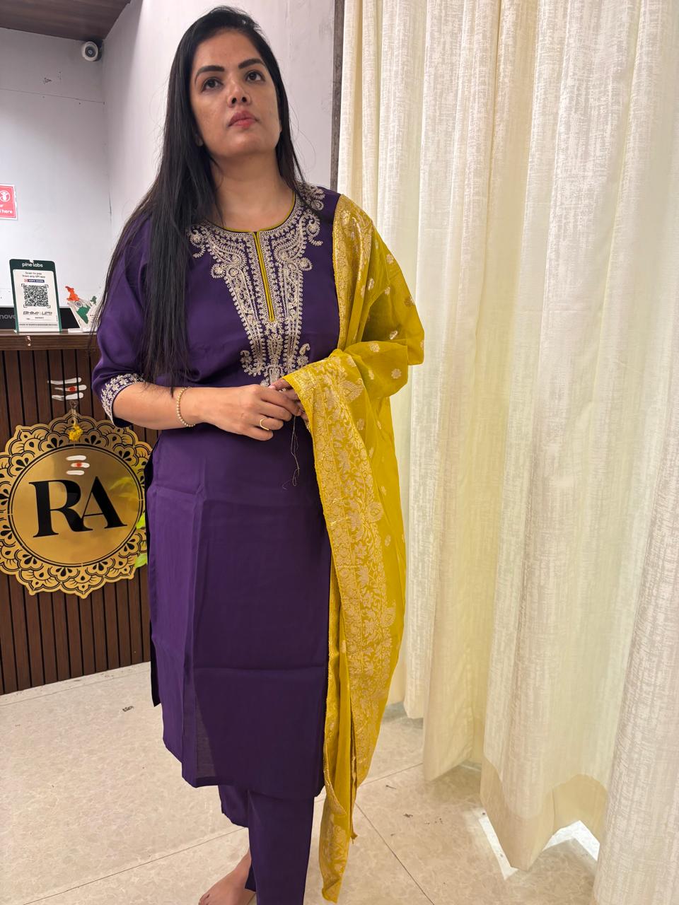 11 Purple  Kurtha Suit set