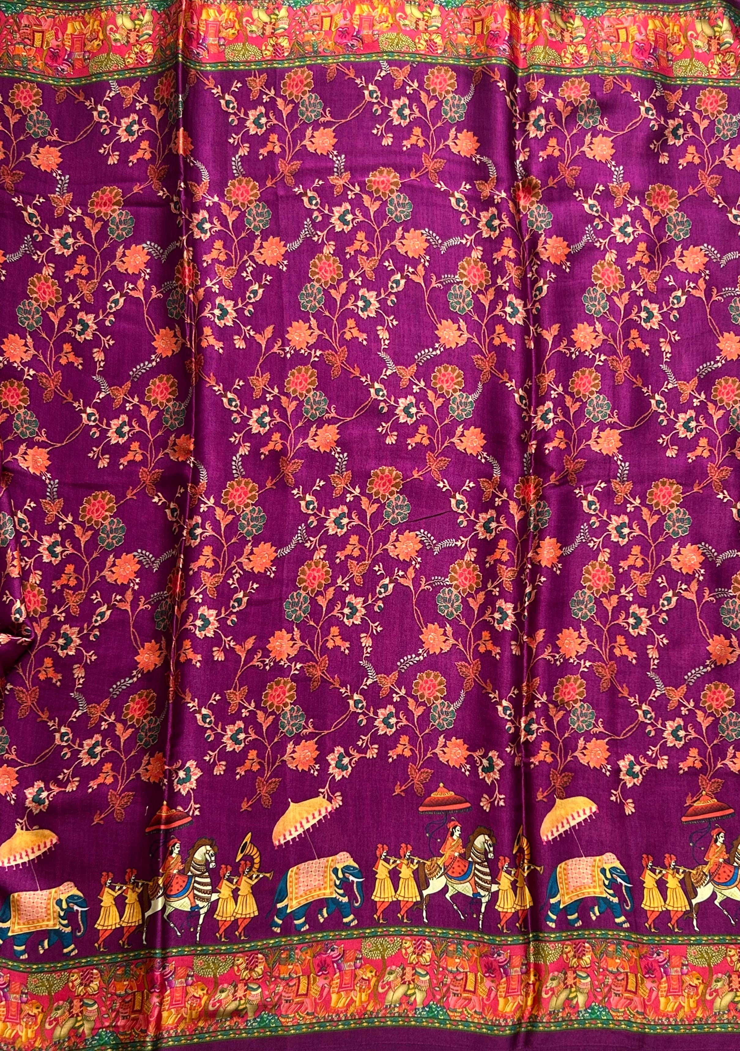 Multicolour digital printed modal crepe 103 saree