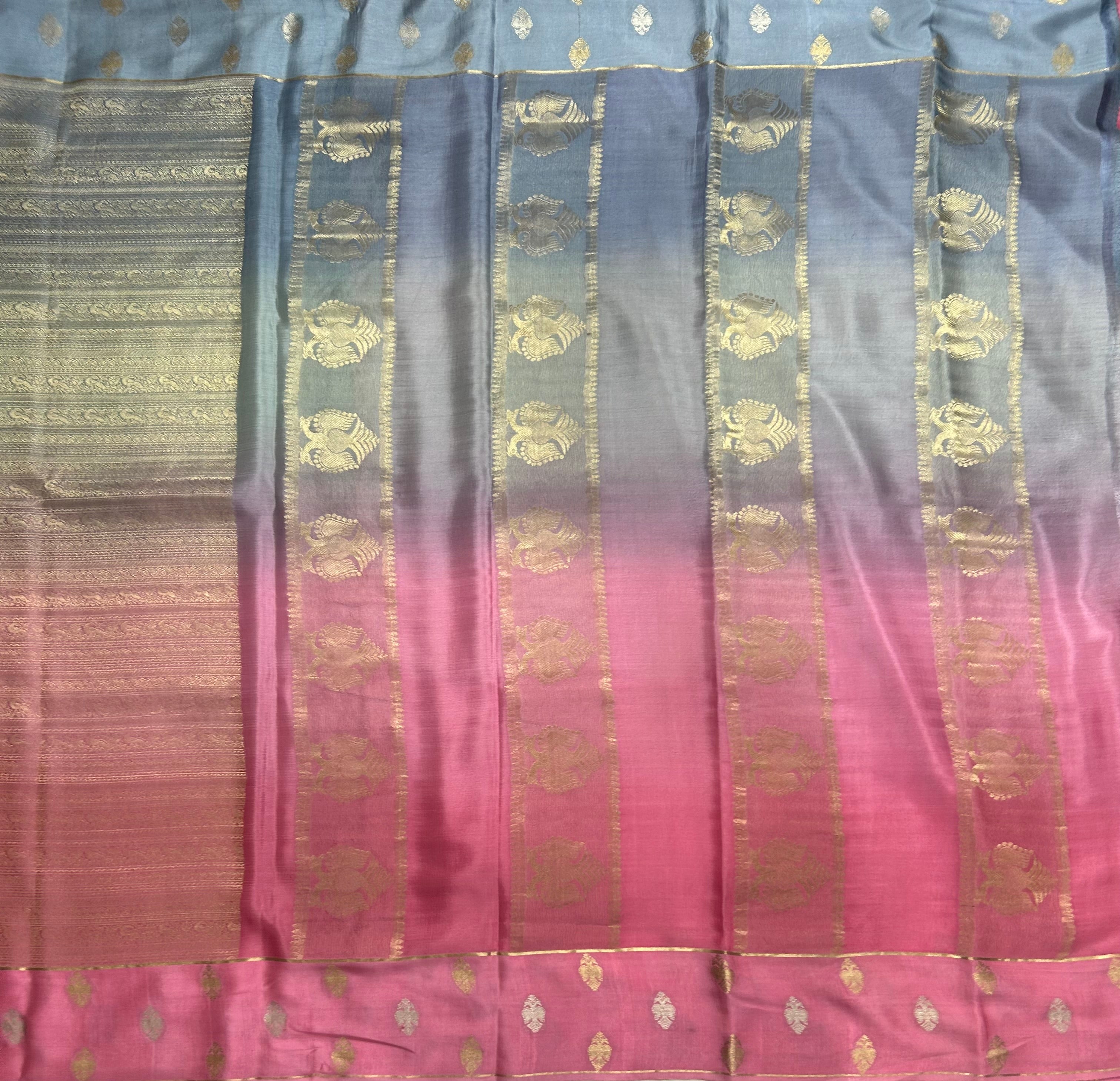 Rankart gandaberuda border pure Mysore silk 105 saree