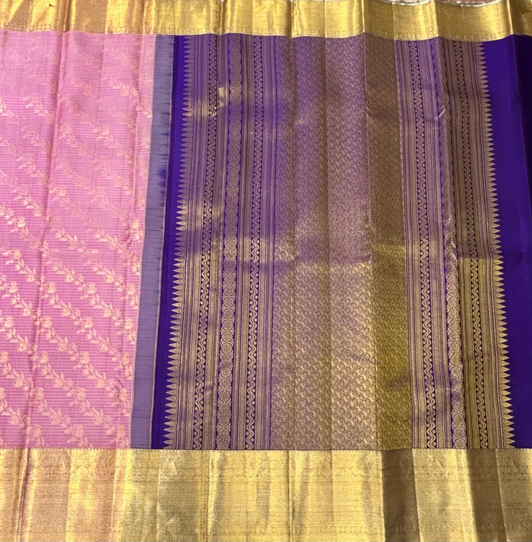 Pink brocade pure kanchipuram silk saree