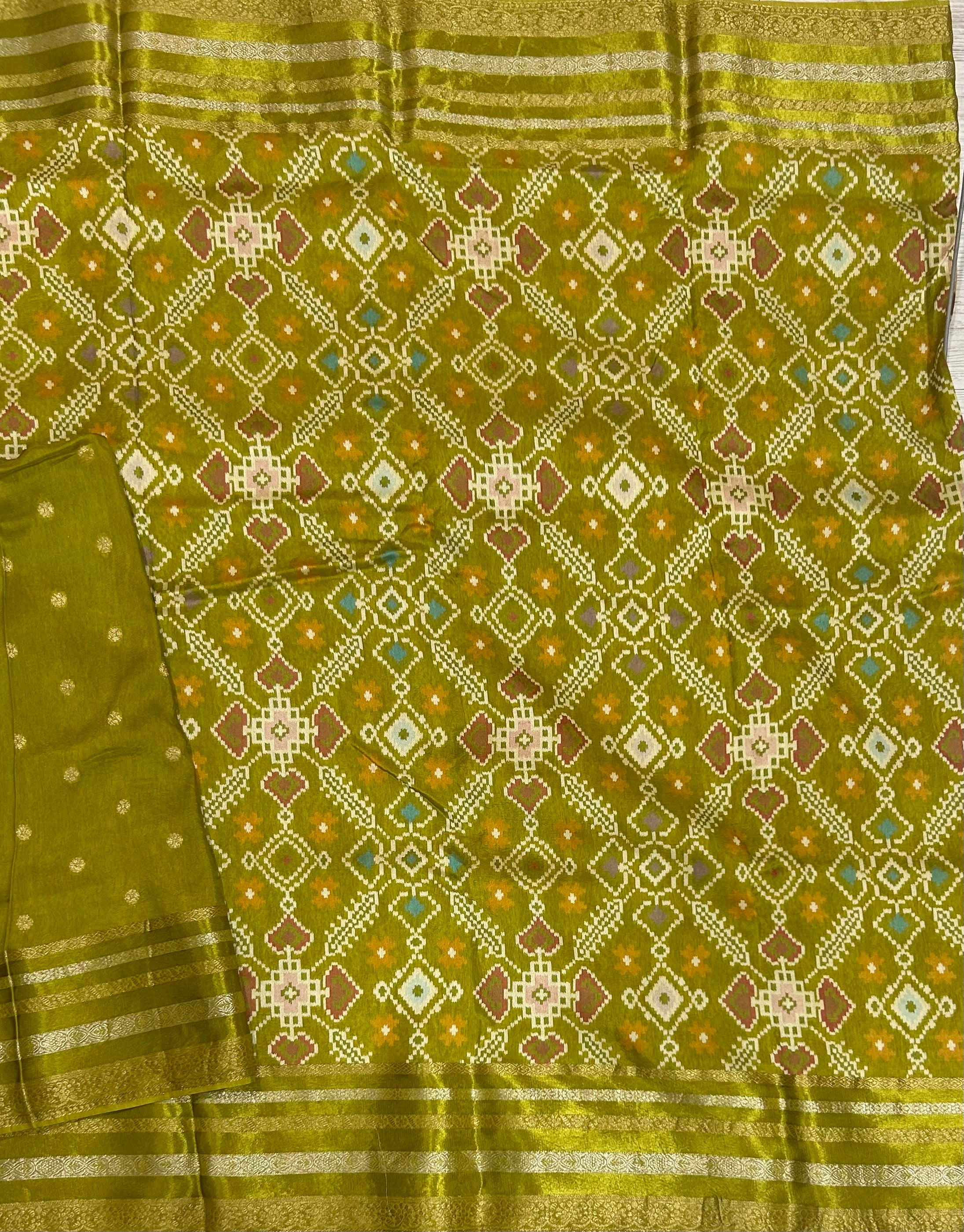 Green stripes border Patola 104 saree