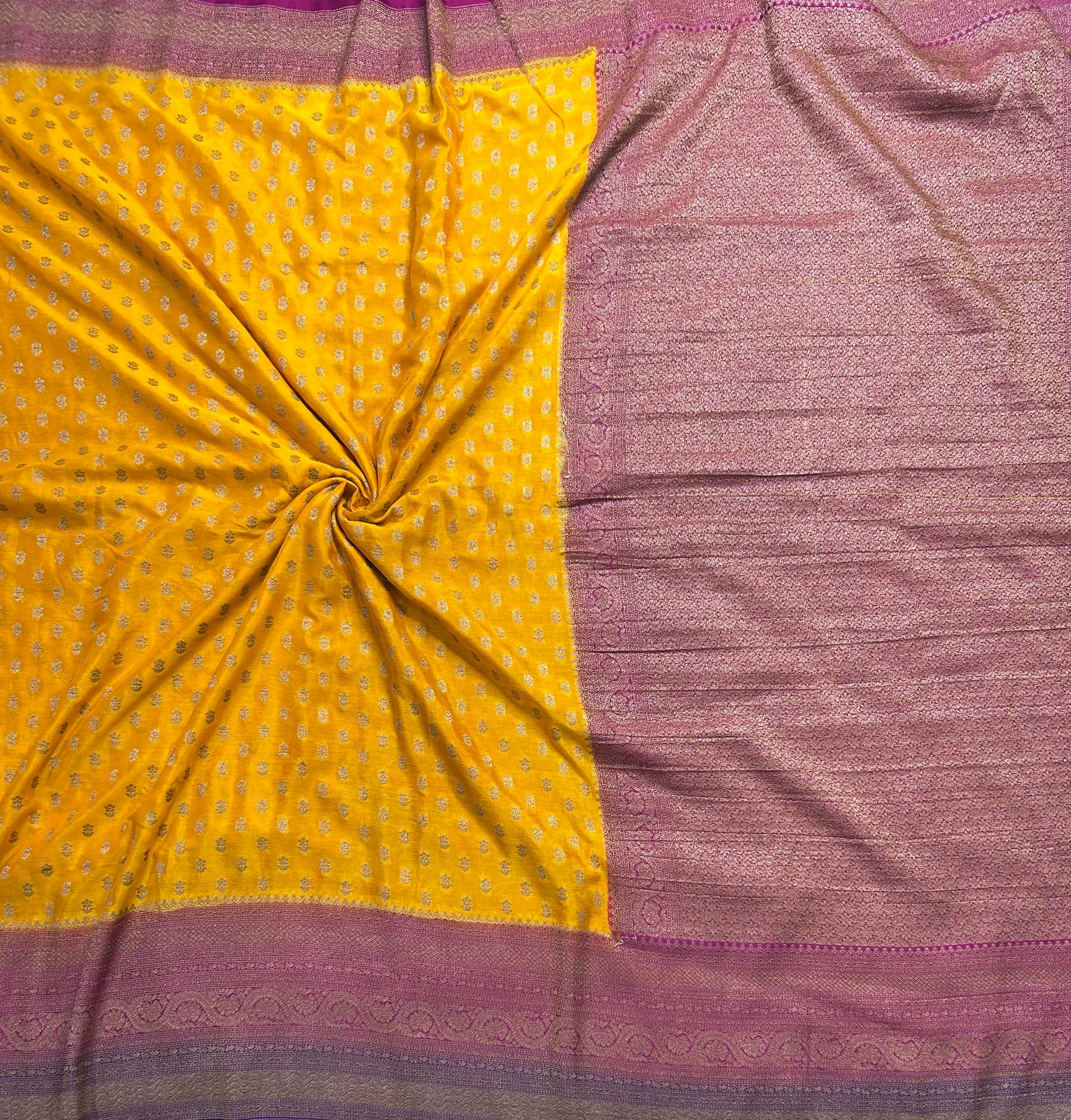 Bright yellow 3d semi georgette 105 saree