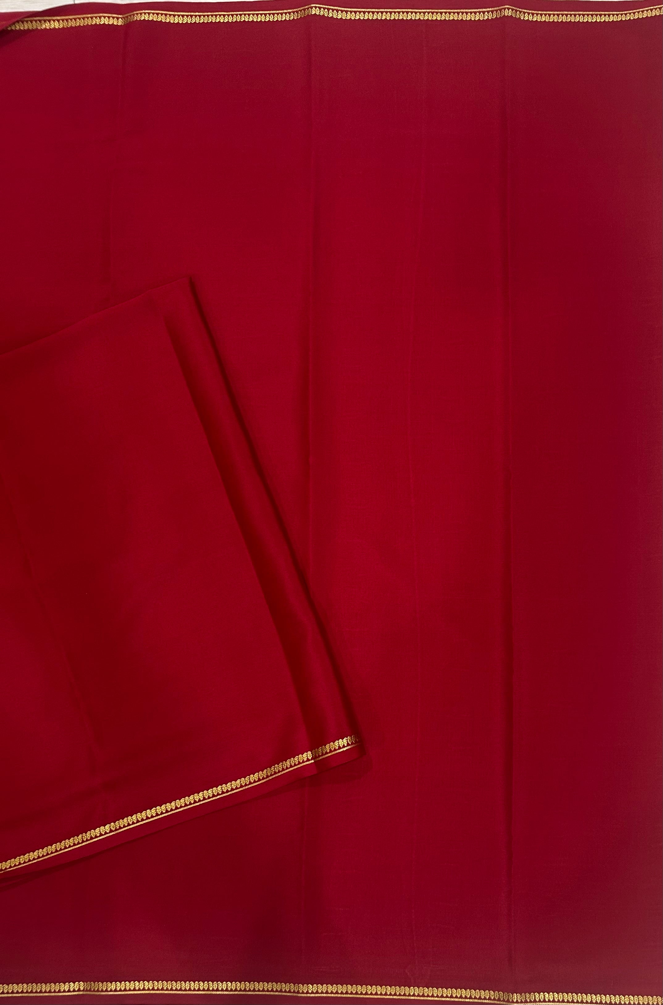 Maroon half inch border pure Mysore silk 102 saree