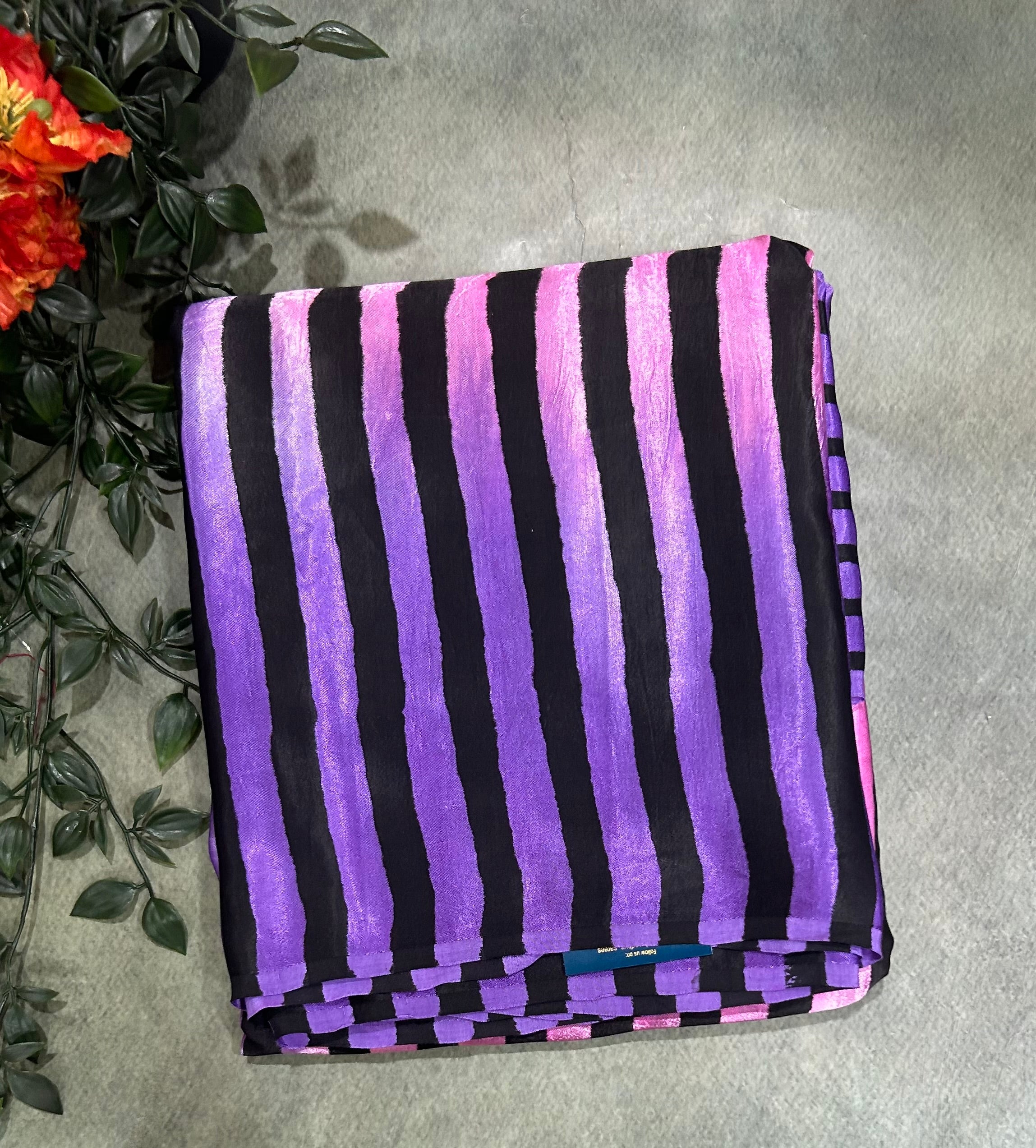 Multicolour stripes modal silk 104 saree