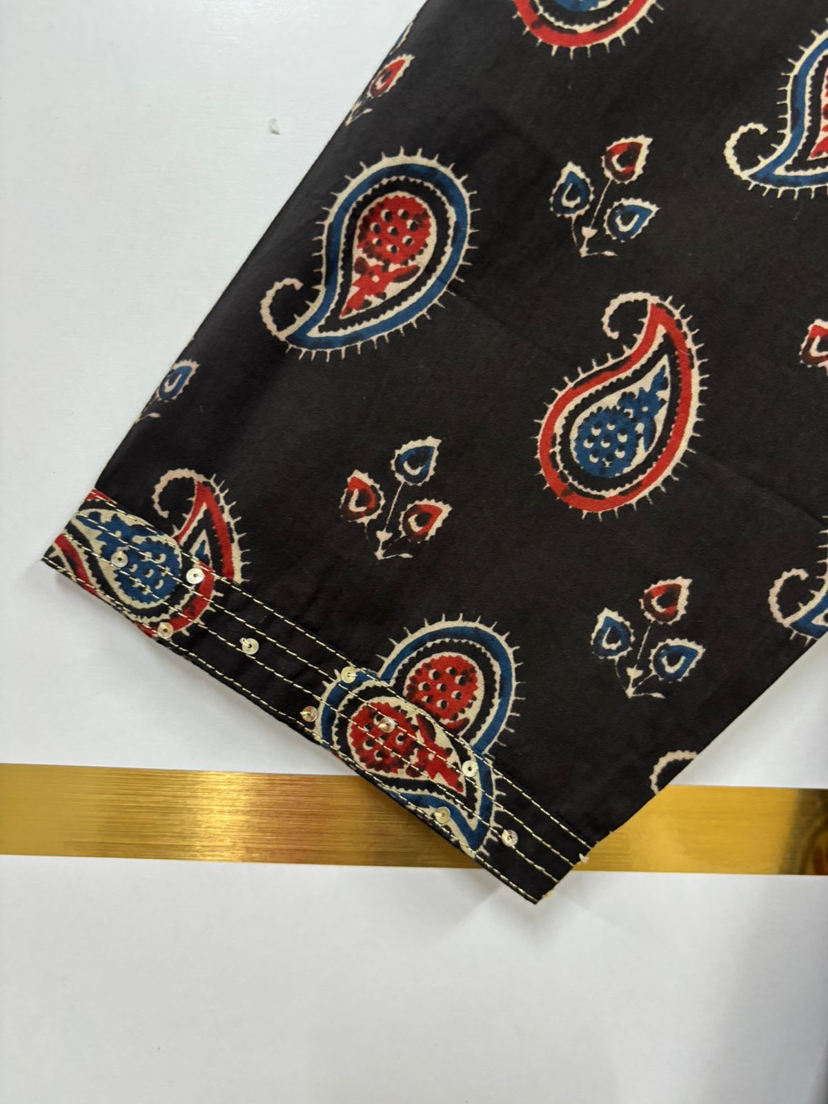 Black Cotton Kalamkari Print 1pc Kurtha 252
