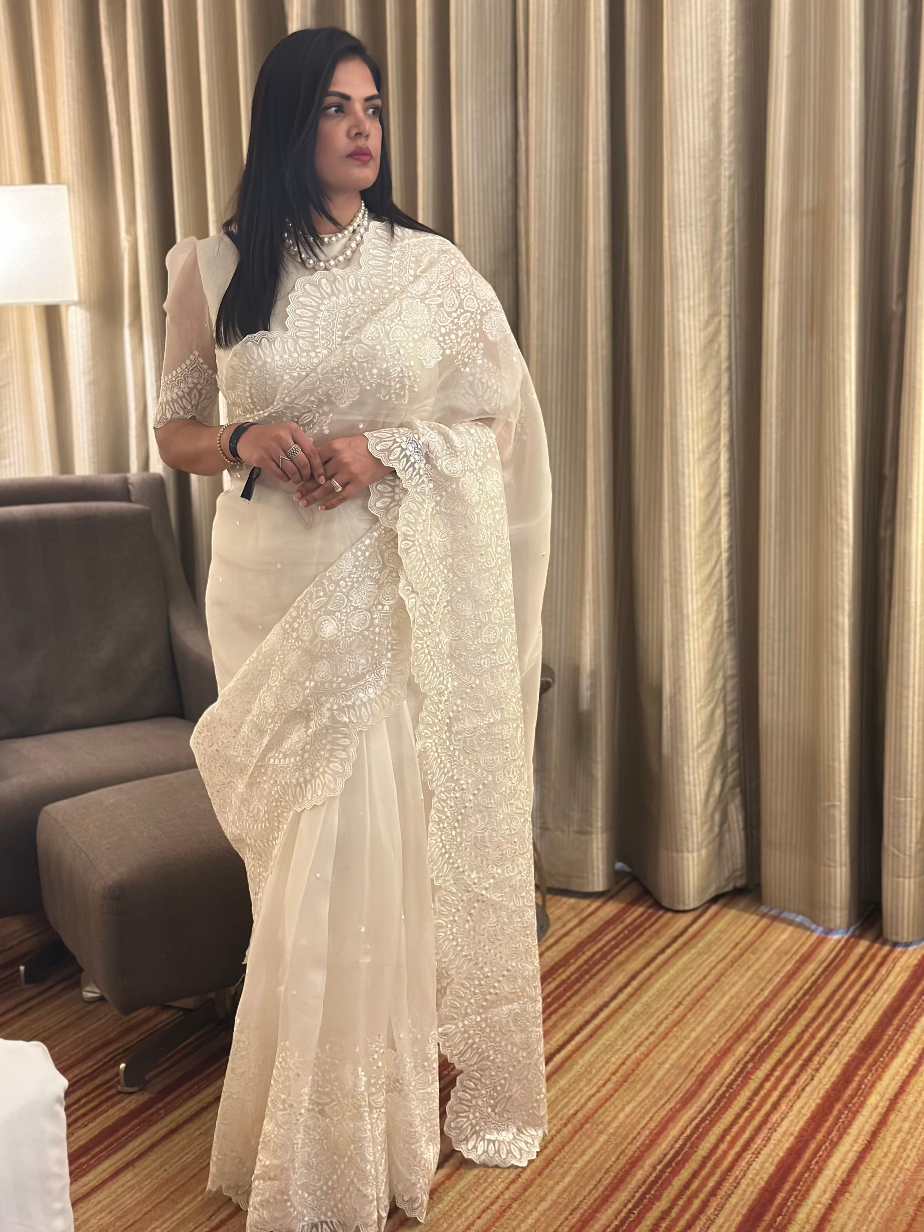 Pure Organza Saree – Elegant Lightweight Designer Saree for Weddings & Parties Deepika Padukone organza