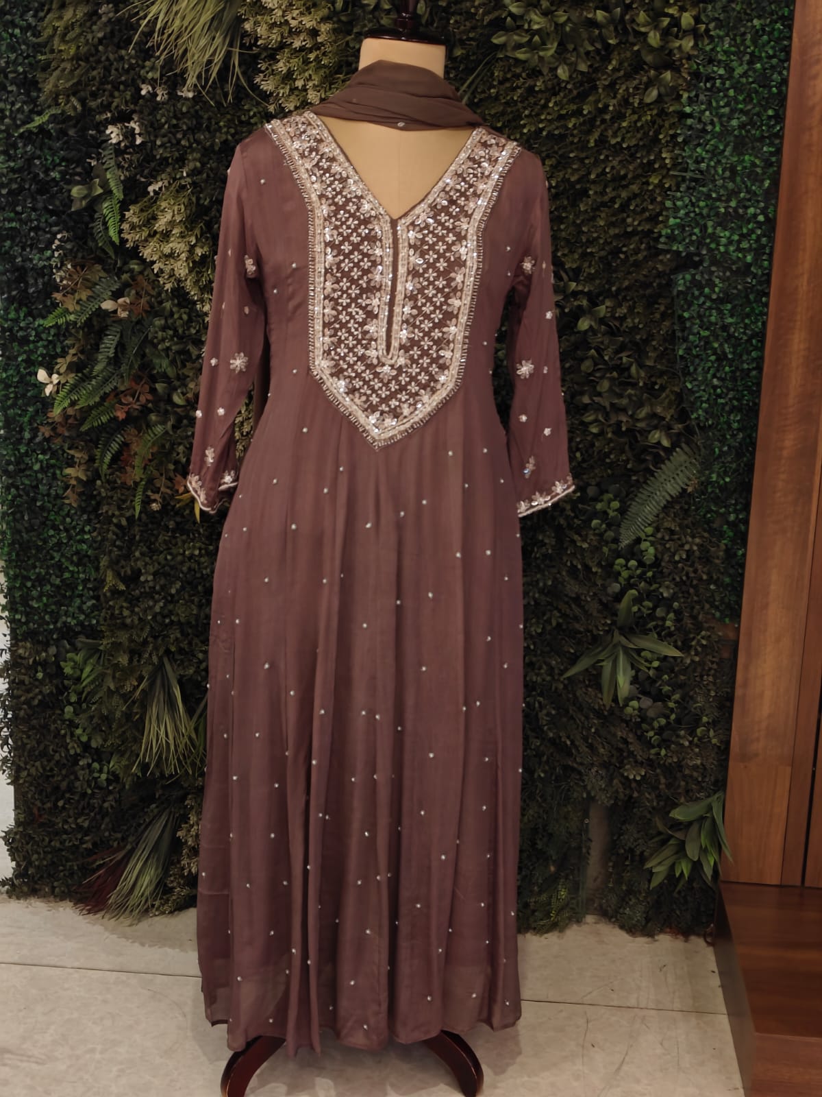 Mof Anarkali chinnon handwork party ware Kurtha 567