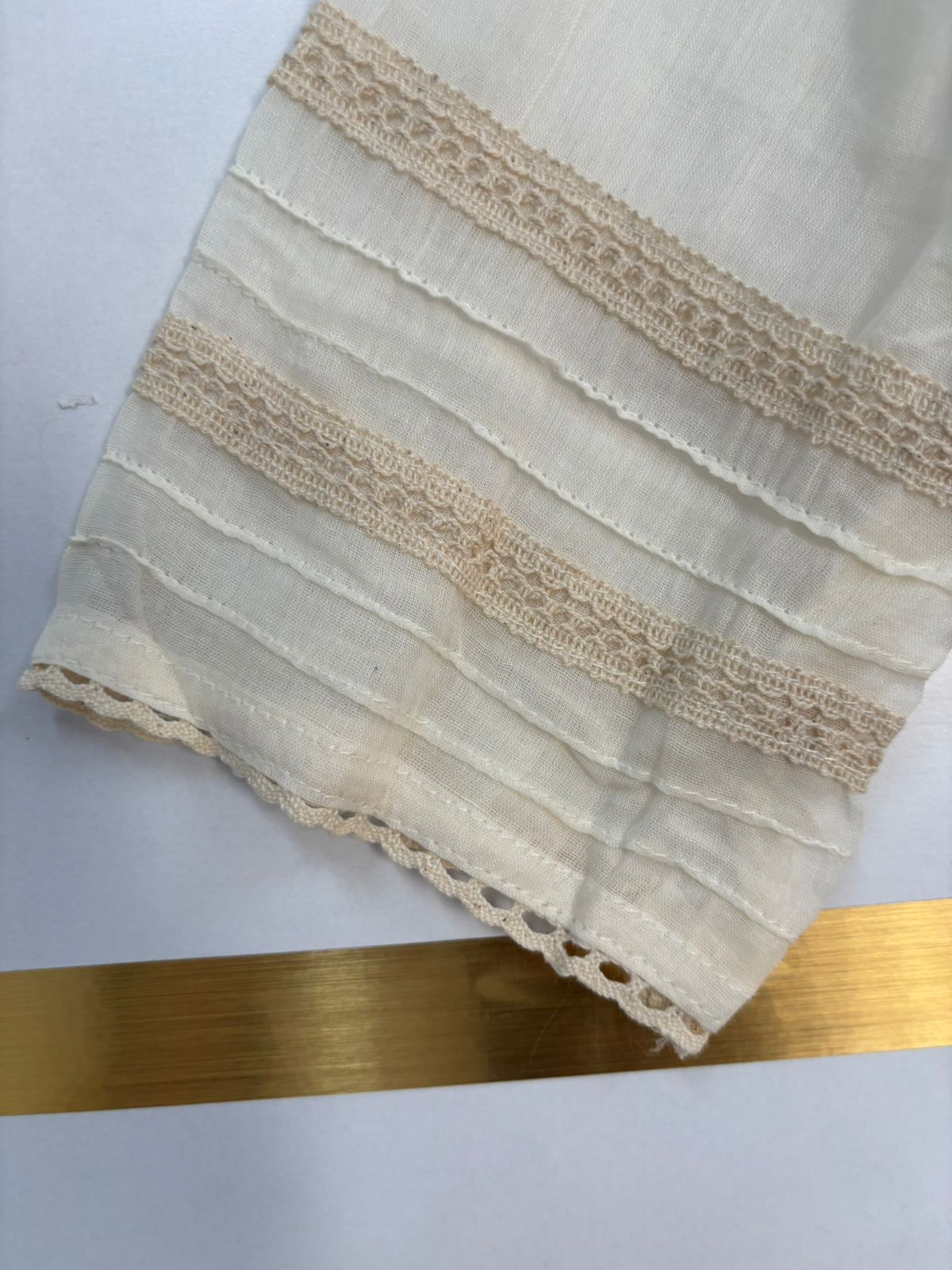 White Cotton Hand Embroidery Airline Kurtha