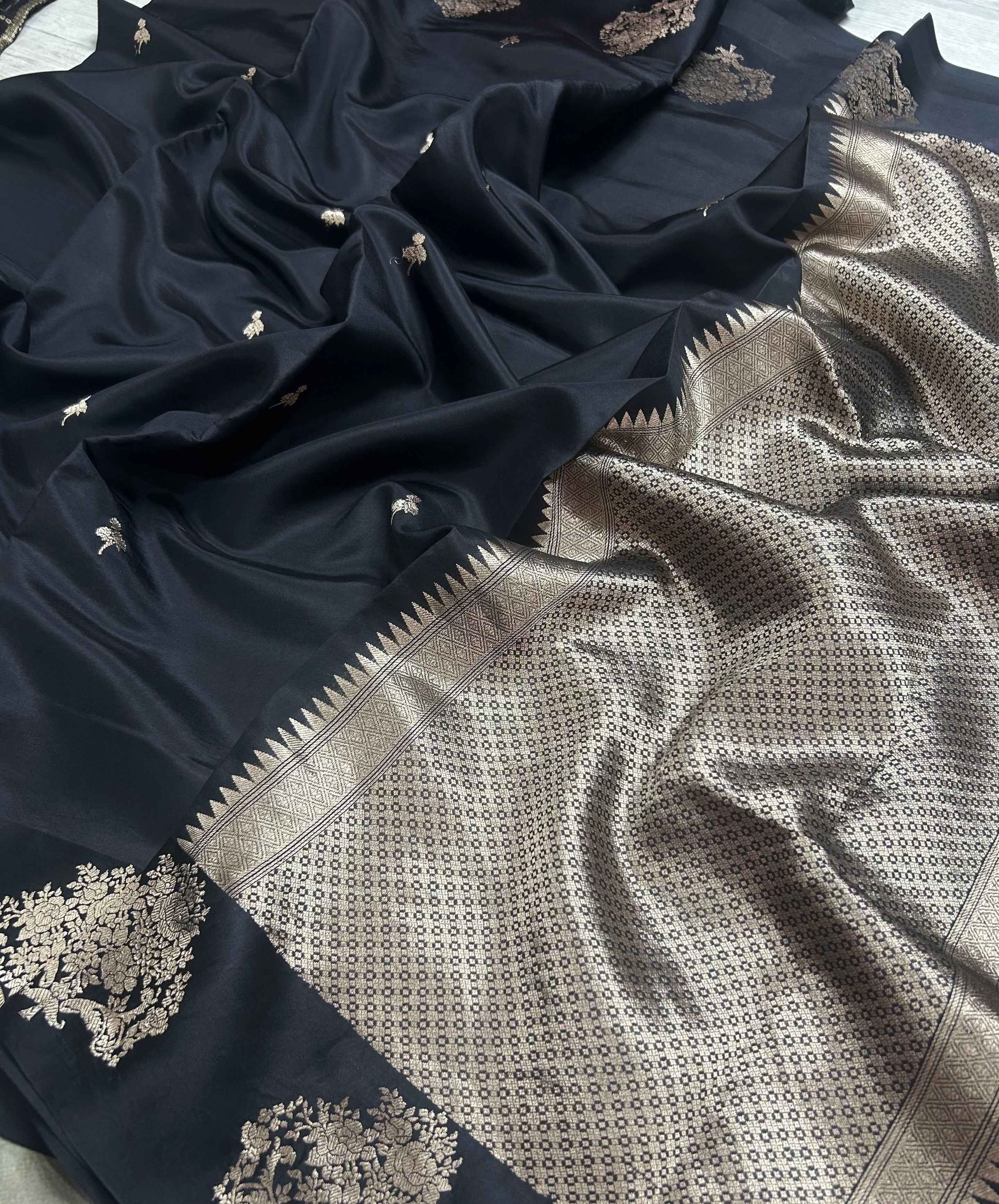 Black benarasi lightweight silk 105 saree
