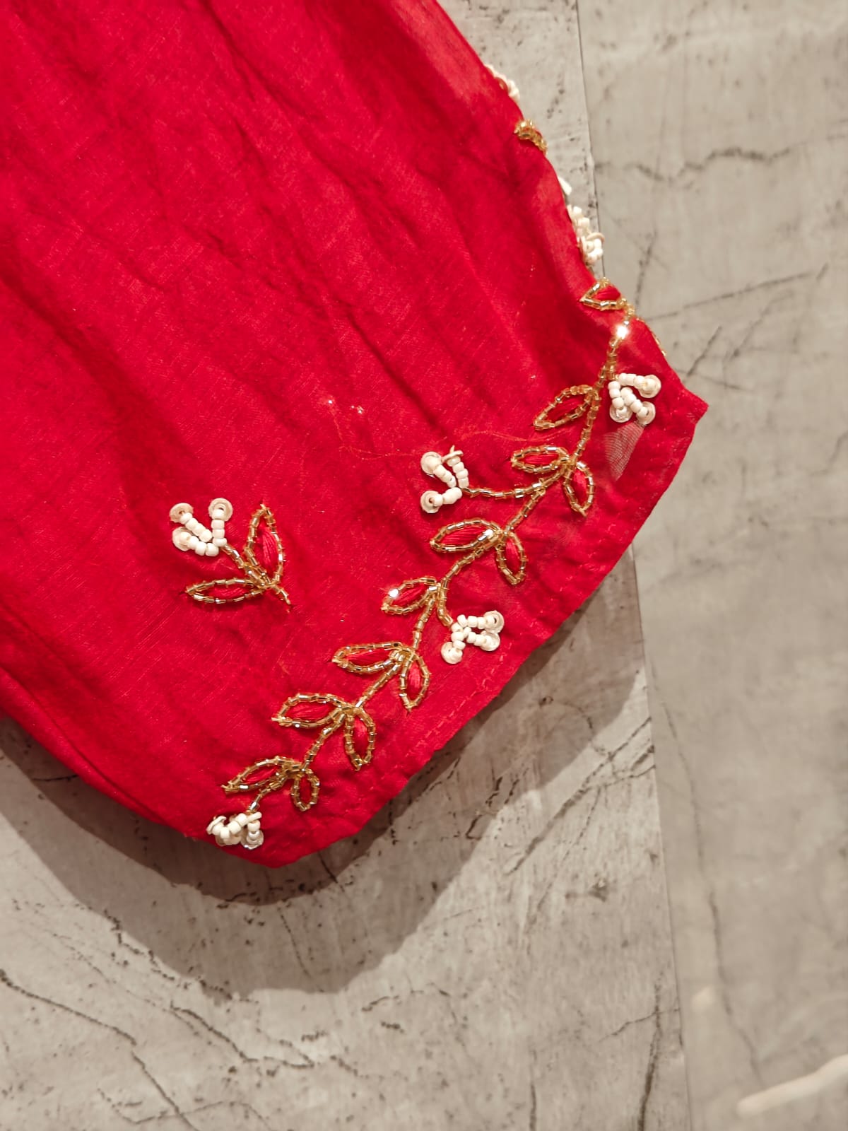 Pink Mul Chanderi Hand Embroidery Anarkali Kurtha 899