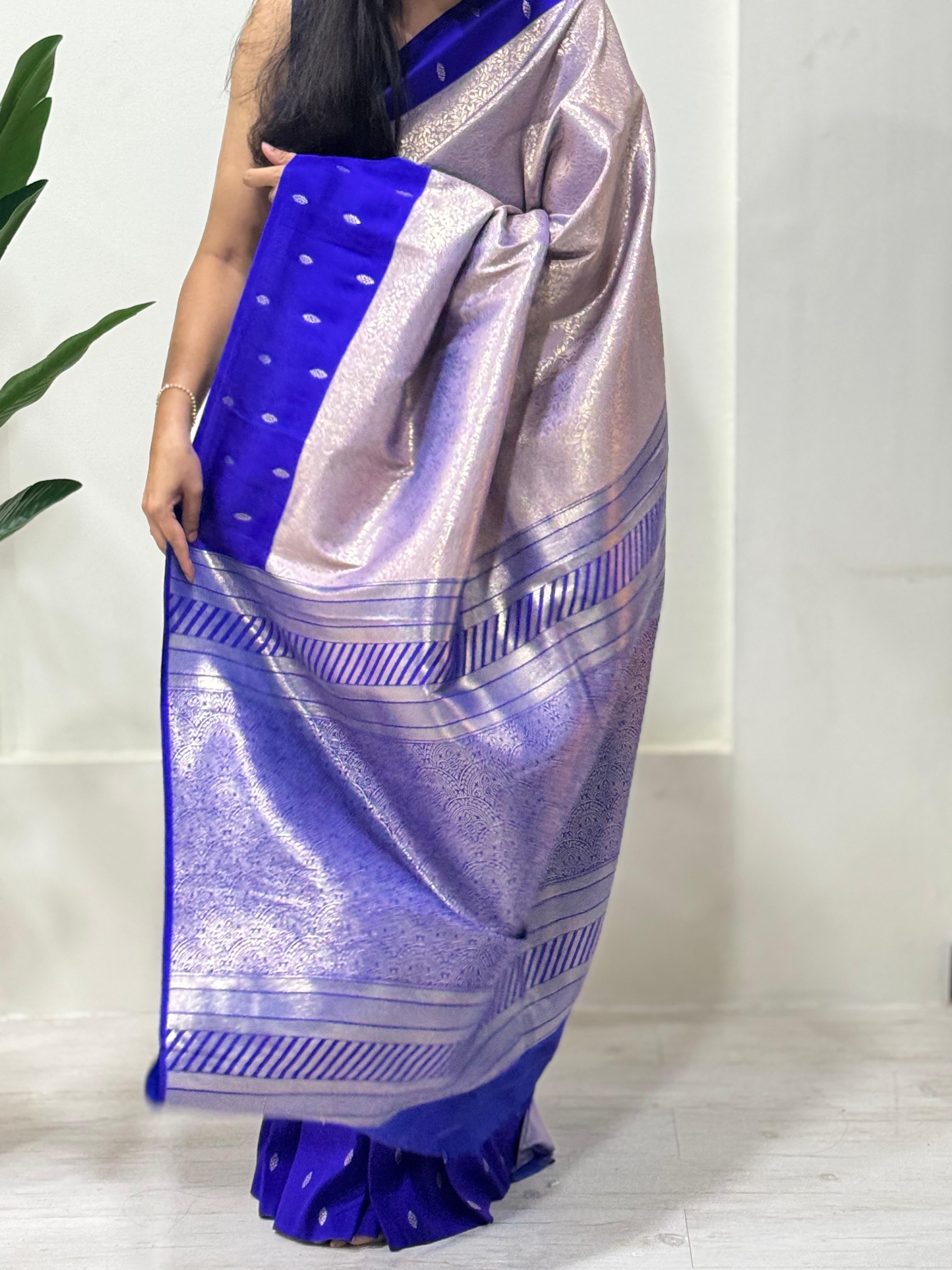 Lilac n purple 05 semi soft silk saree