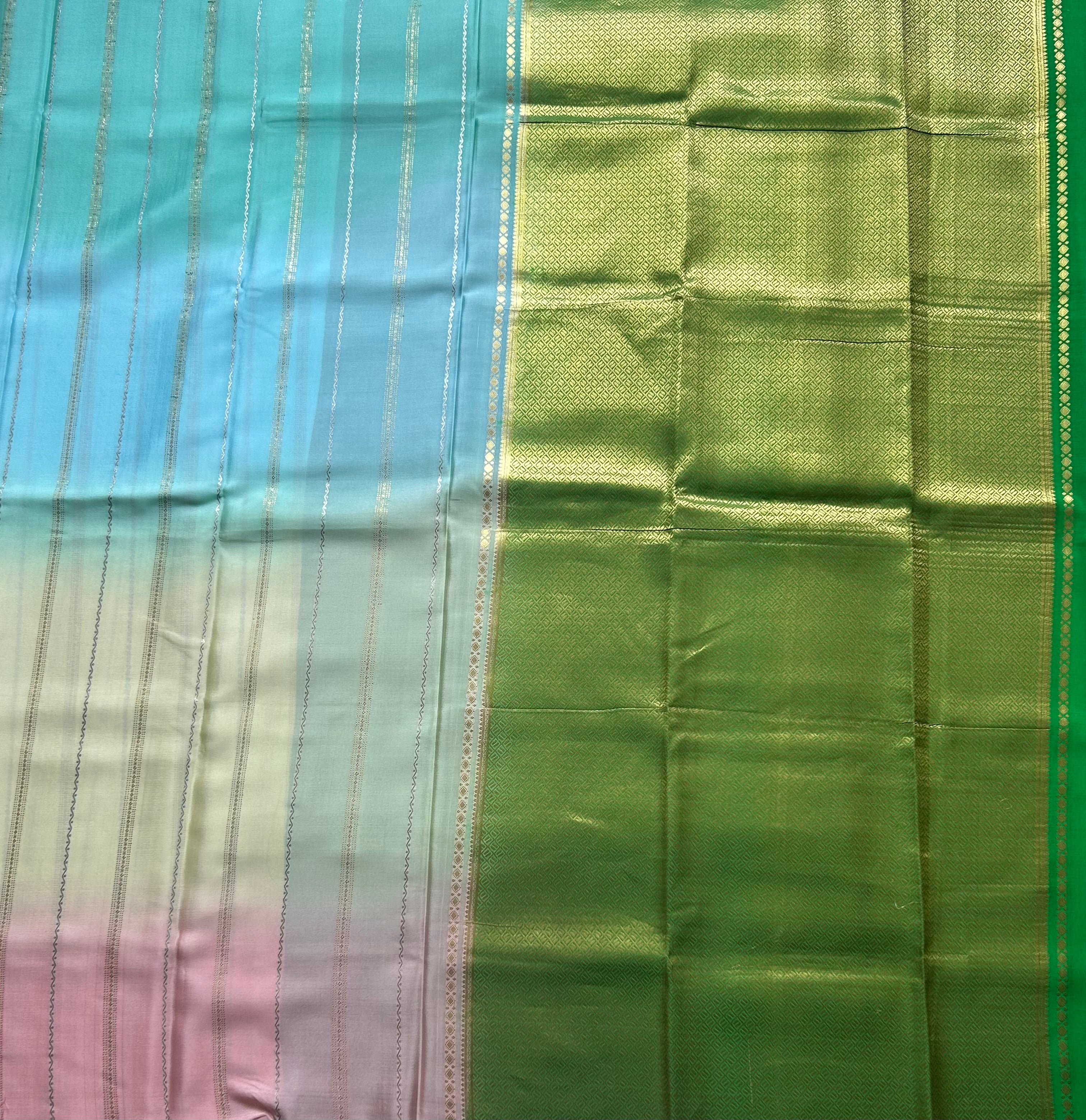 Rankart-103 borderless pure mysore crepe silk saree