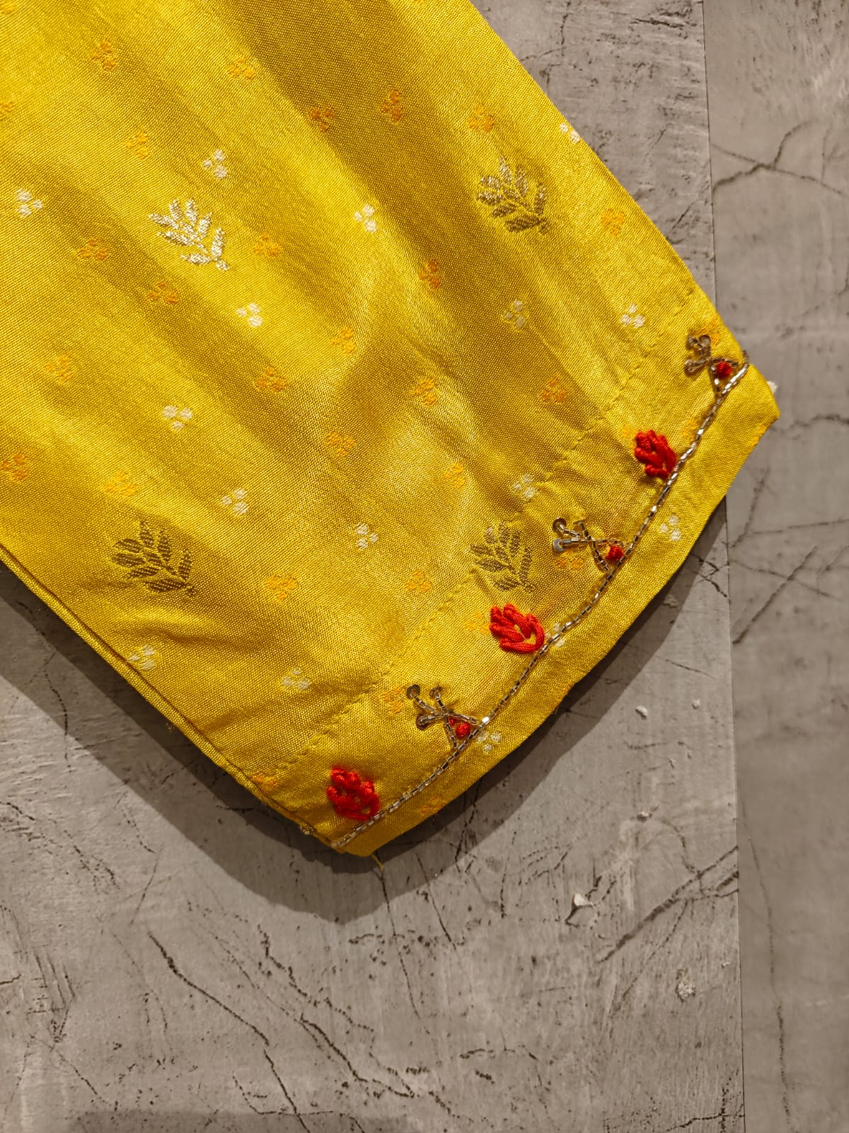 Yellow Dola silk kurtha set