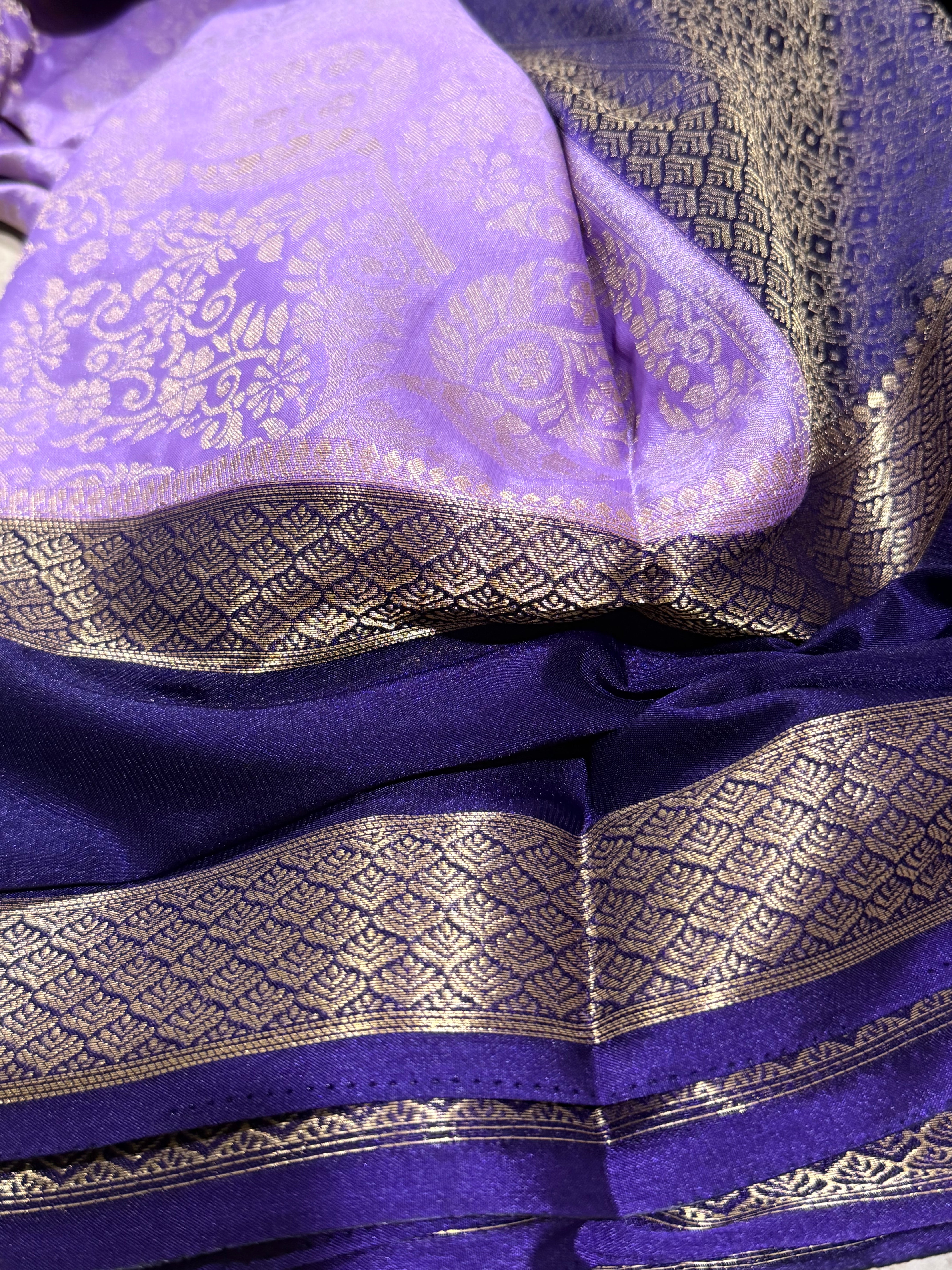 Lilac Brocade Semi Mysore Silk Saree 108 (Copy 2)
