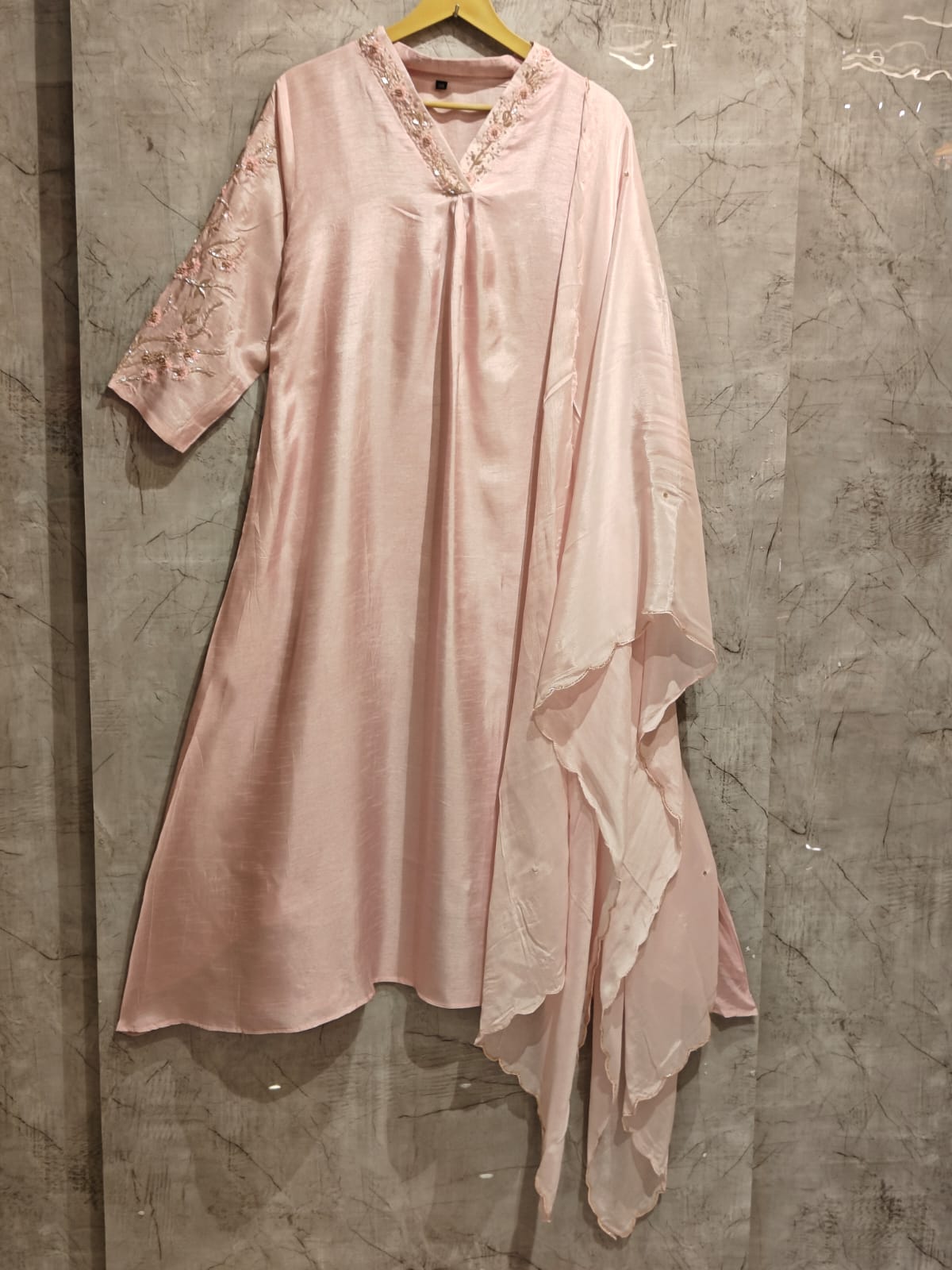 Baby Pink with Handwork kurtha set