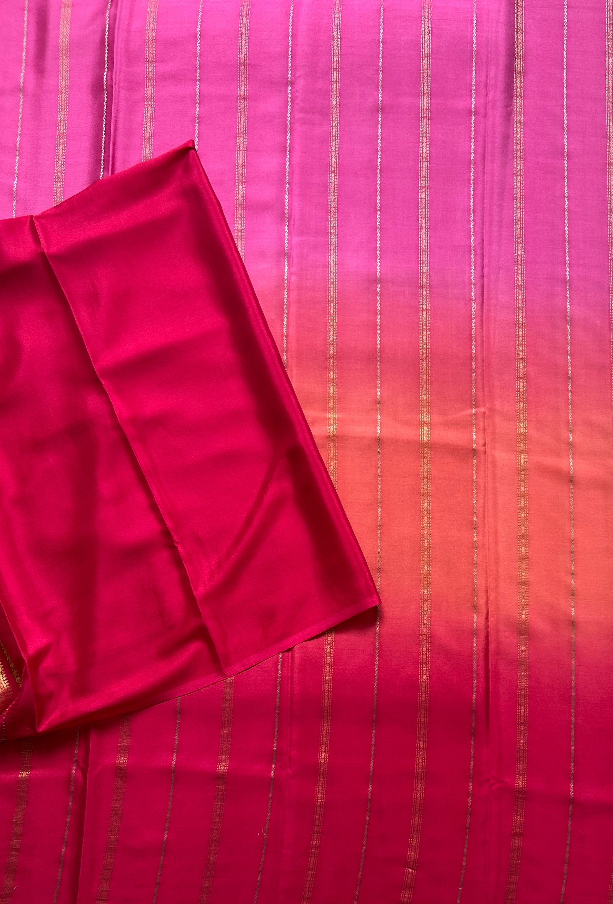 Rankart-103 borderless pure mysore crepe silk saree