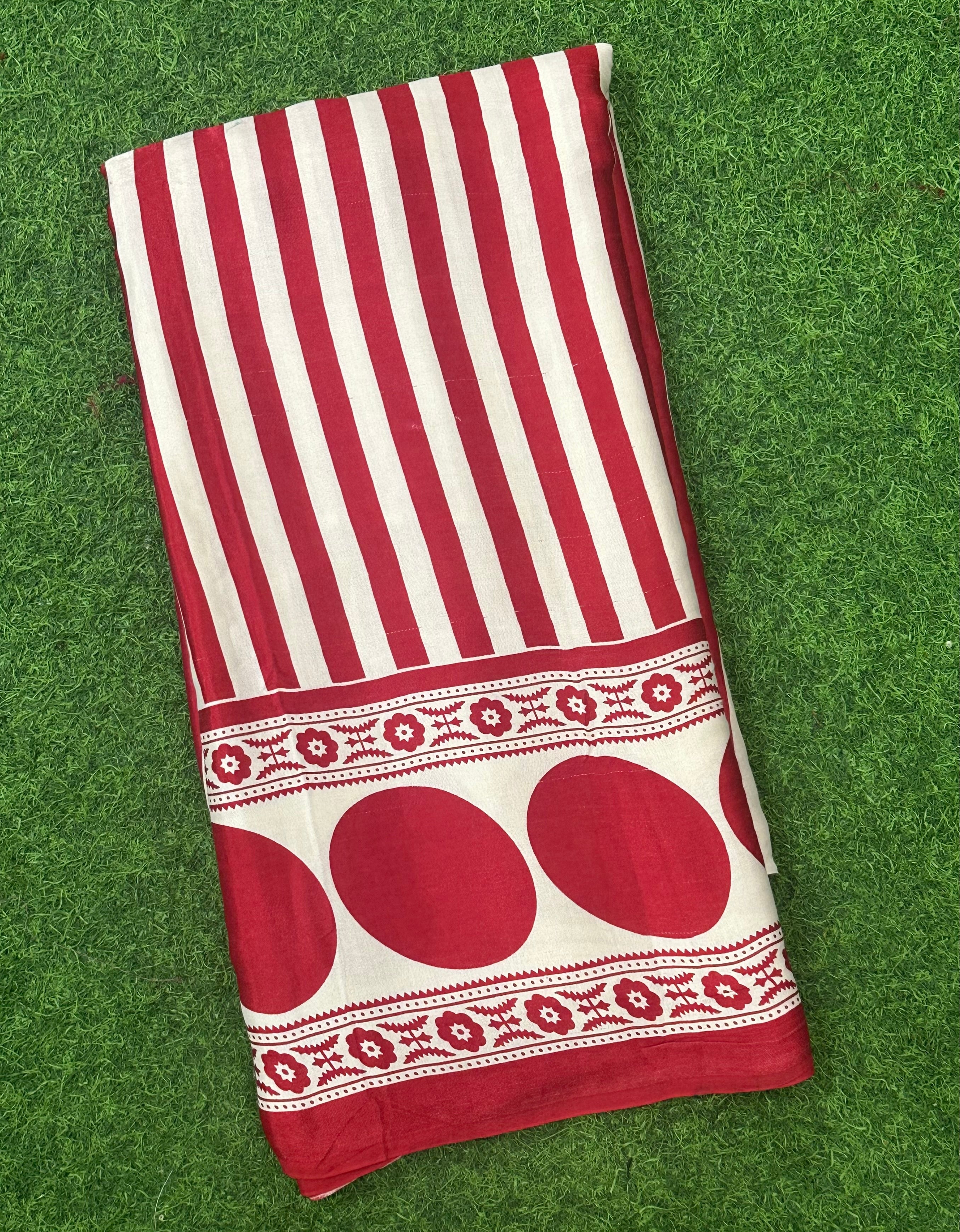 Red stripes modal-09 saree