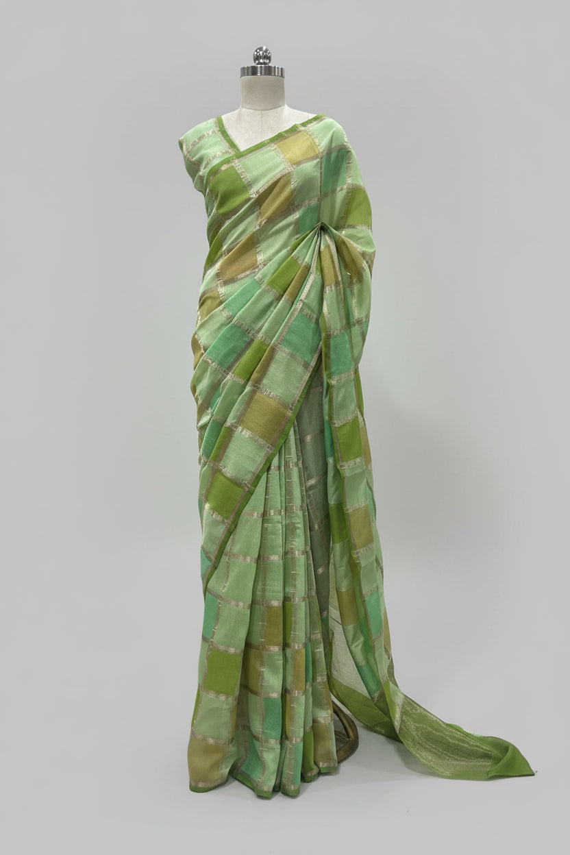 Rankart soft tussar crepe checks 105 saree