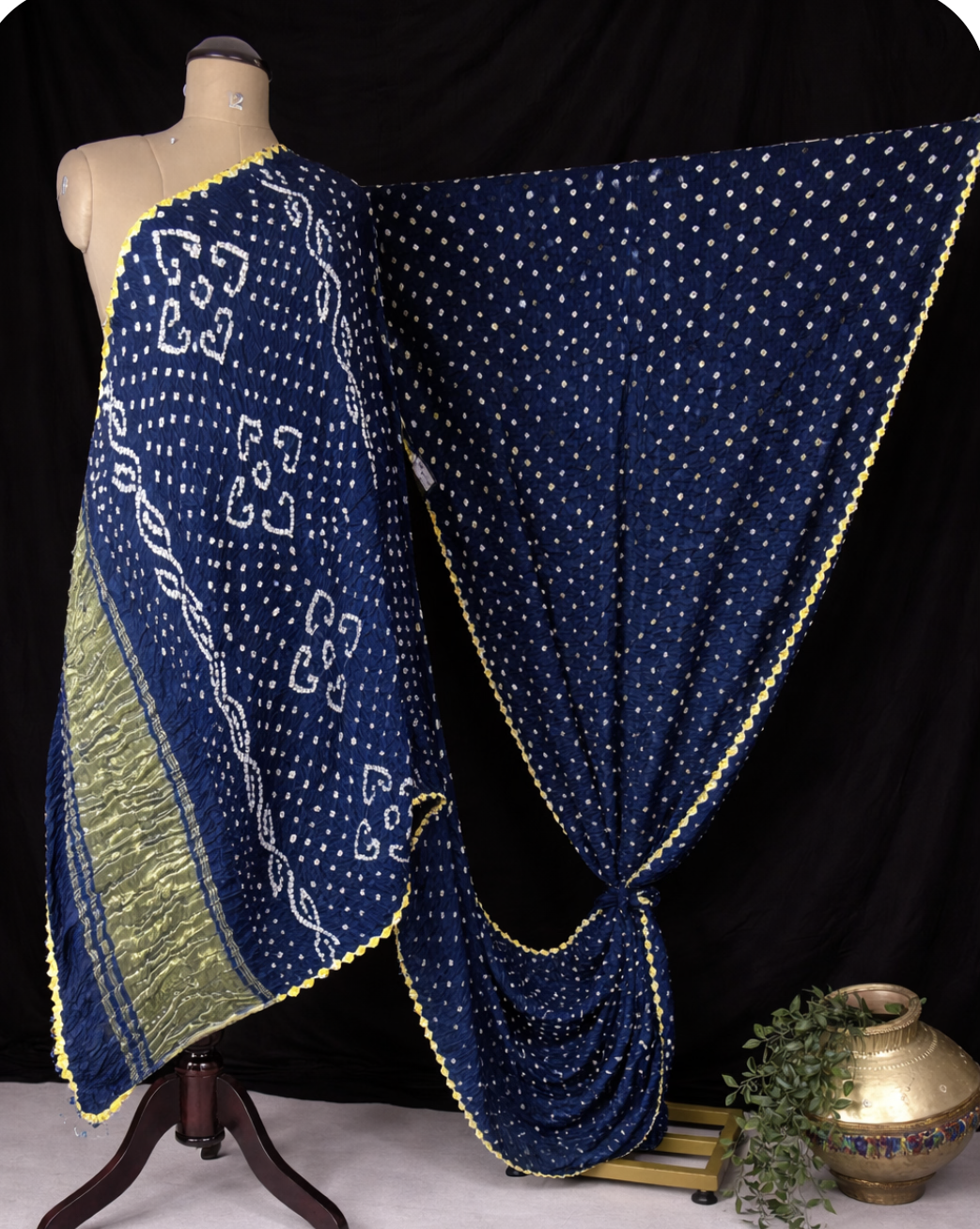 Peacock blue Bandhini 104 saree