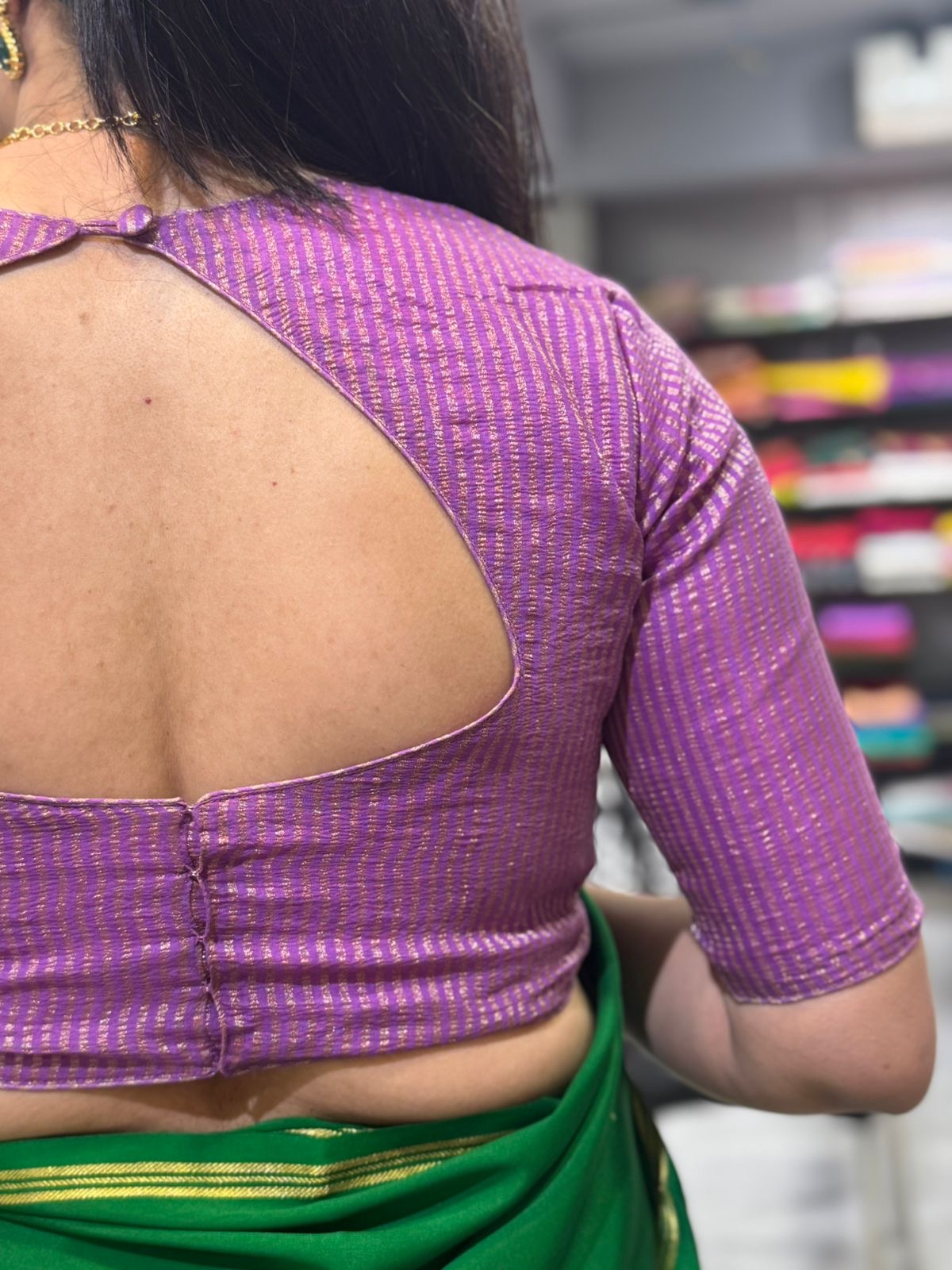 Pink stripes tissue blouse 102