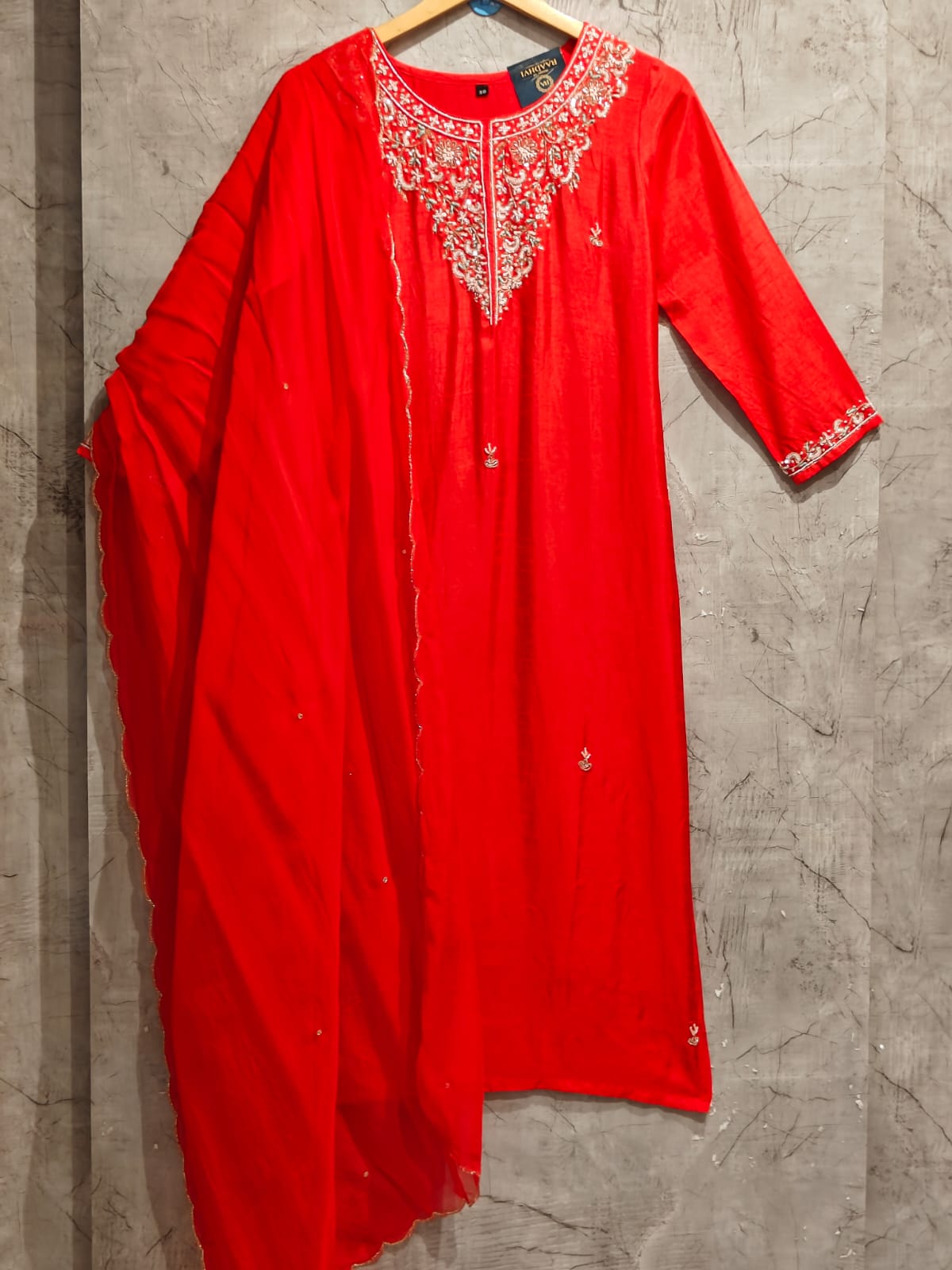 "RED"  straight fit Kurtha set