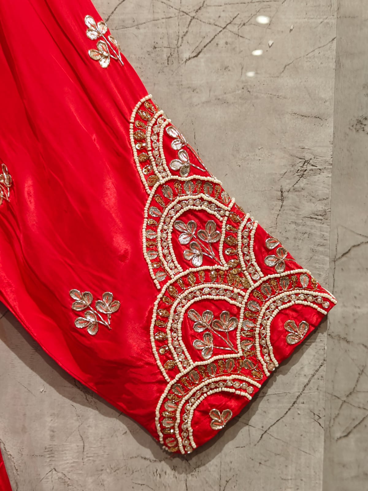 Dark Pink Crepe Hand Work Airline Kurtha 992