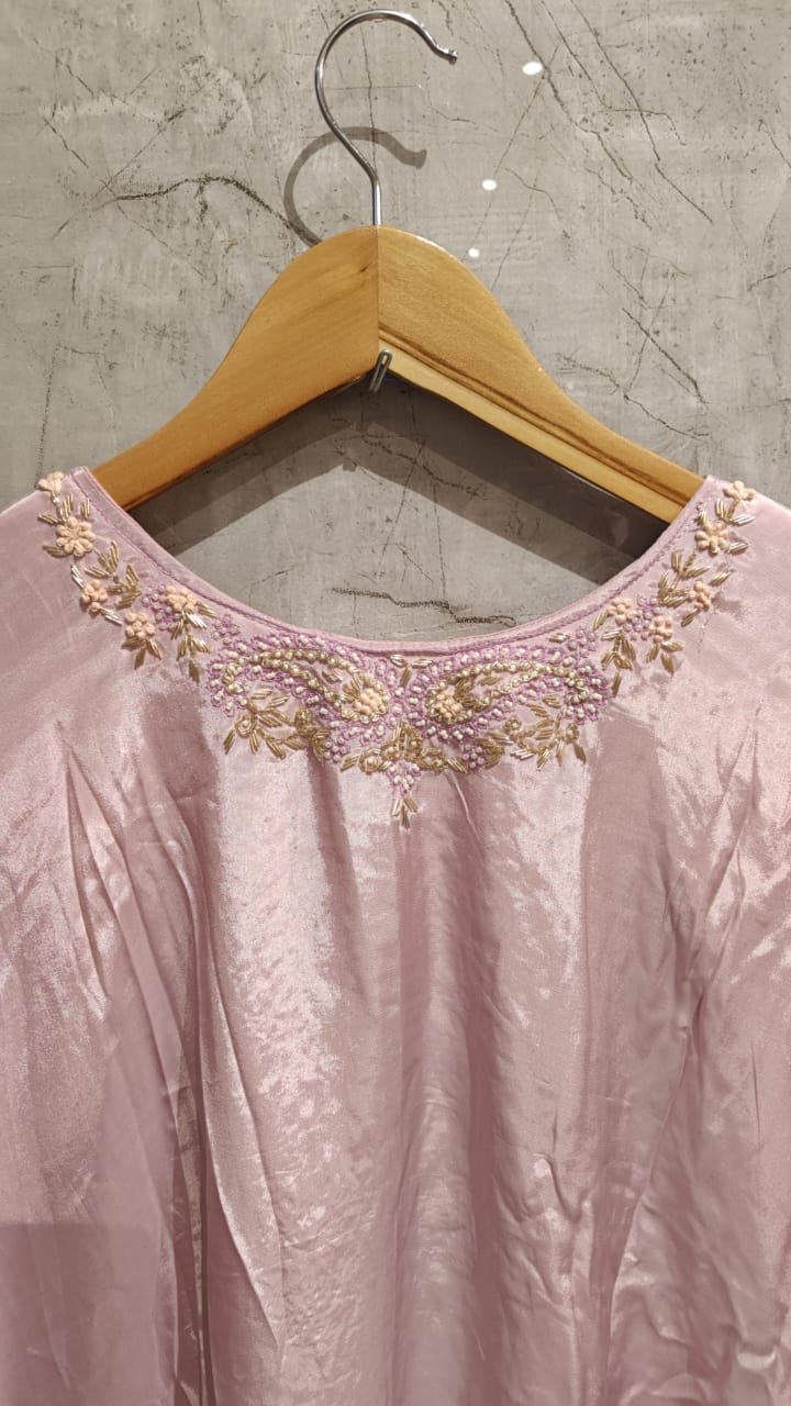 Lilac Kafthan handwork Kurtha