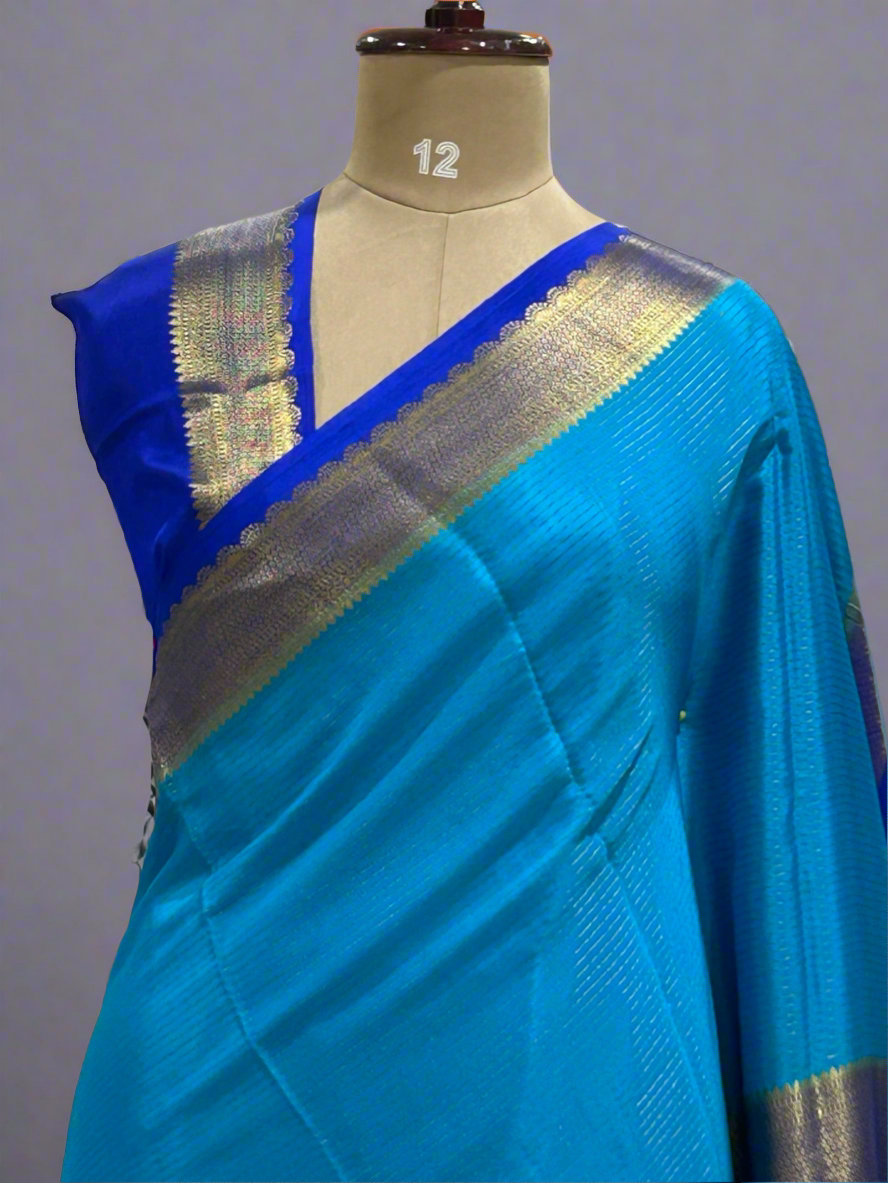 Half n half pure Mysore 08 crepe silk saree