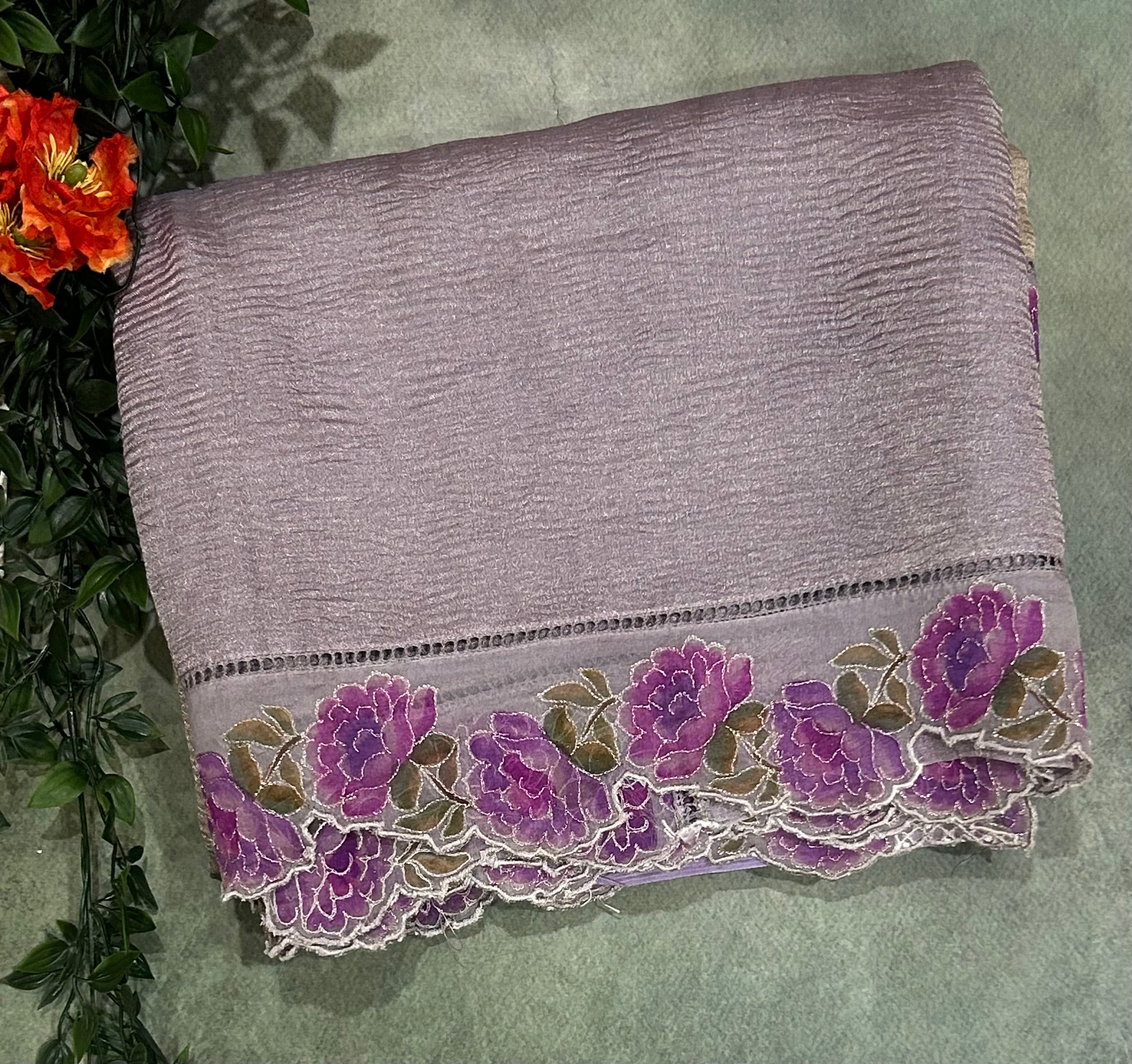 2D crush tissue 103 party wear saree