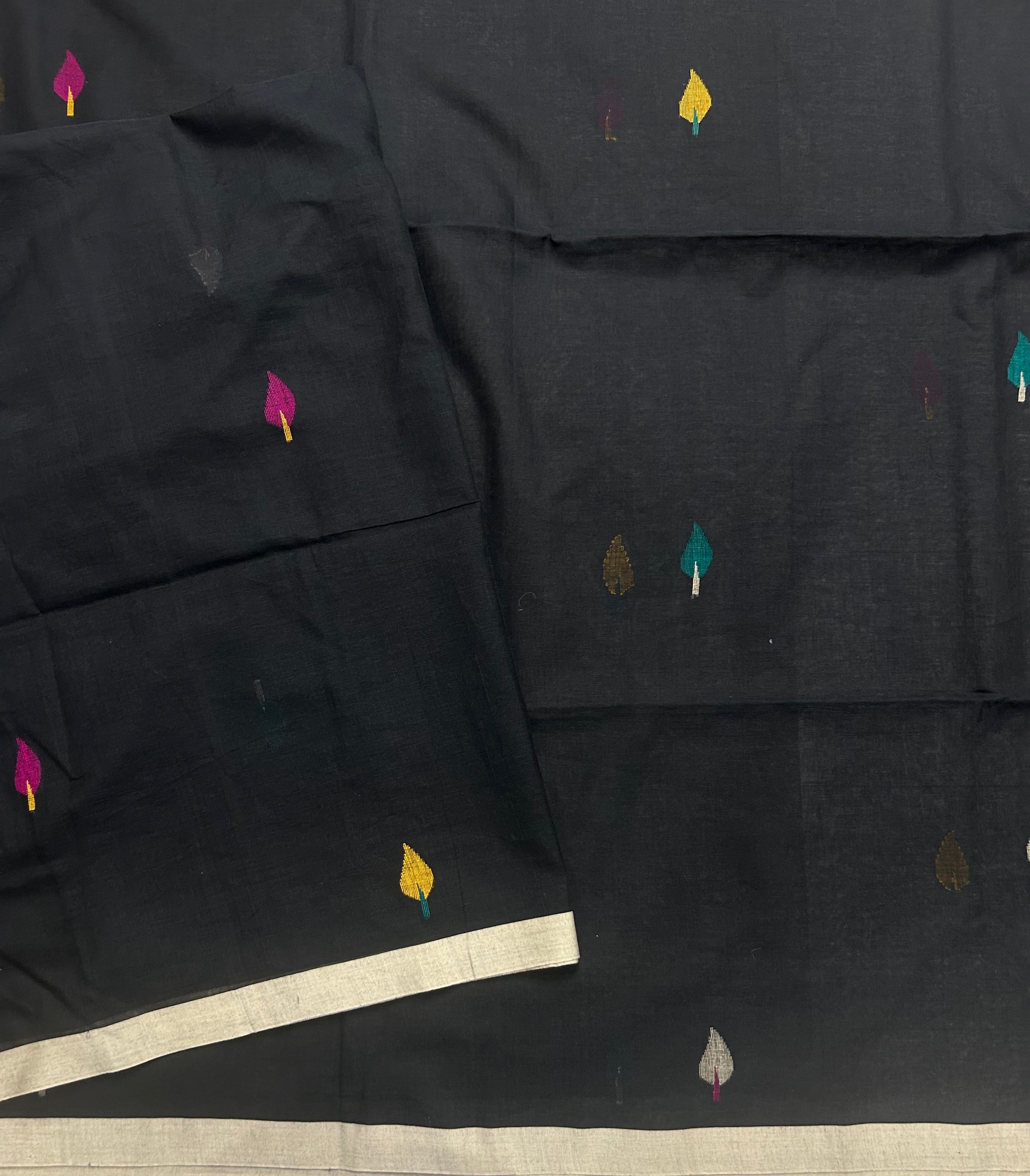 Black pure cotton jamdani 105 saree