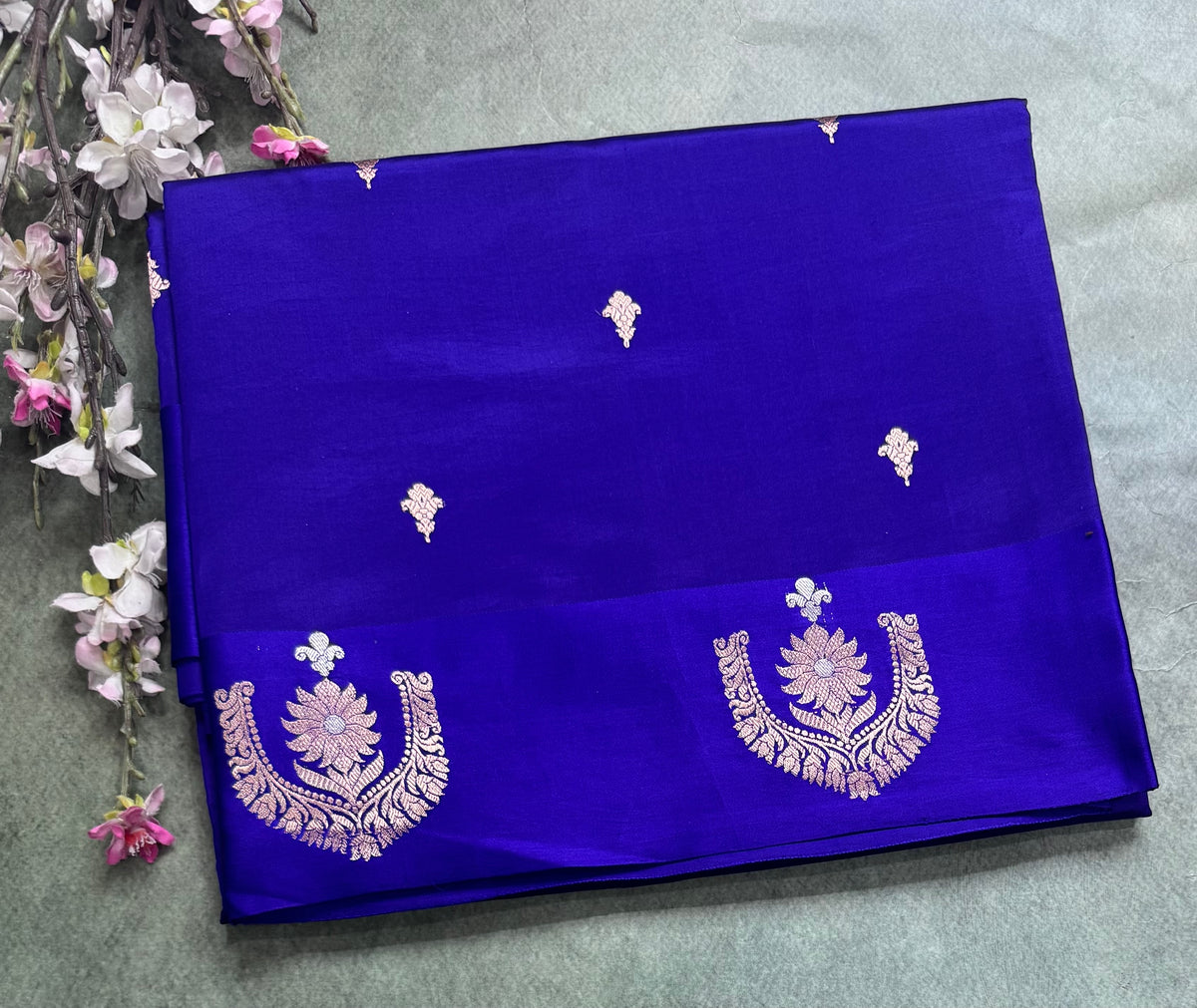 Blue benarasi lightweight silk 111 saree
