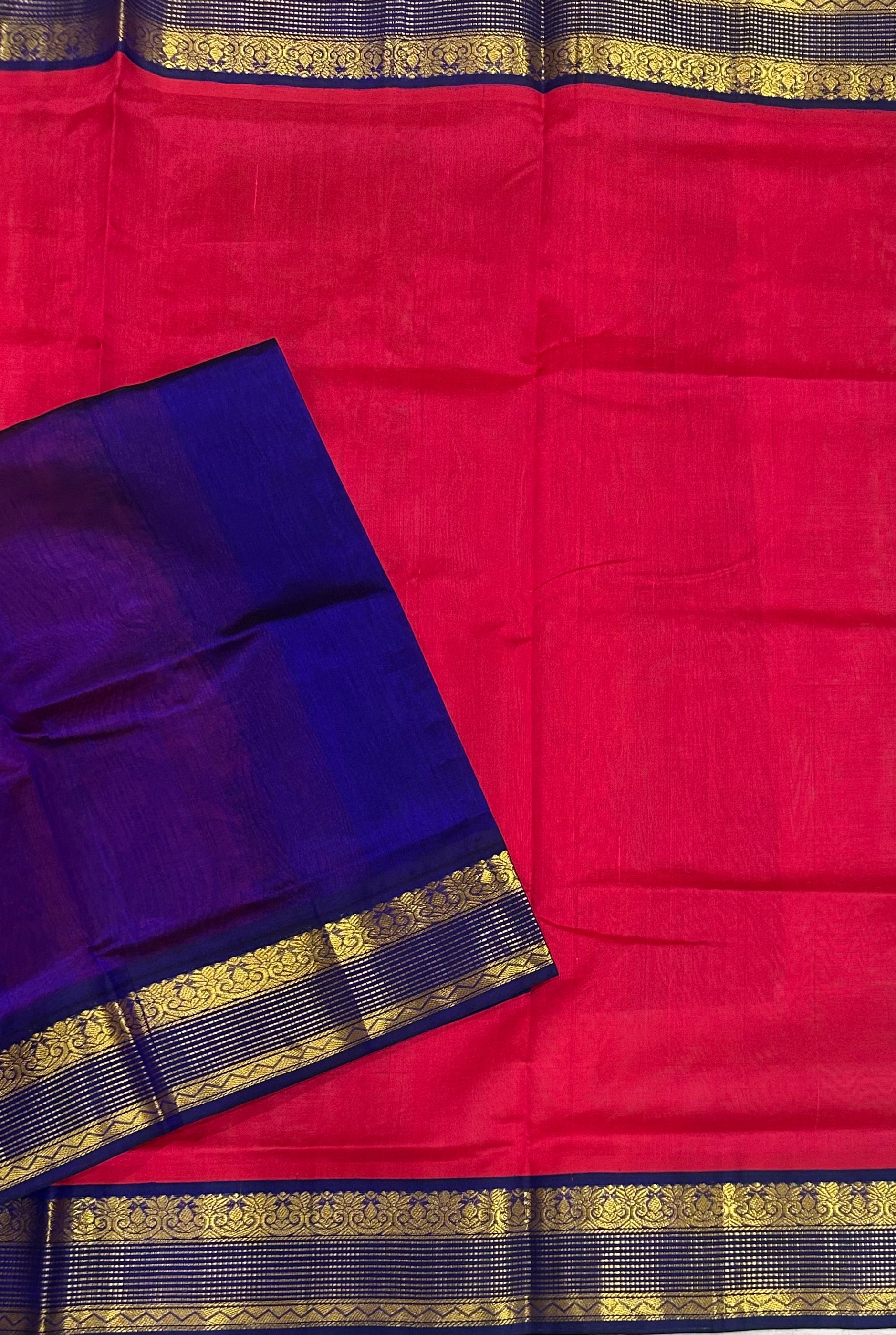 Pink small border pure cotton silk 104 saree