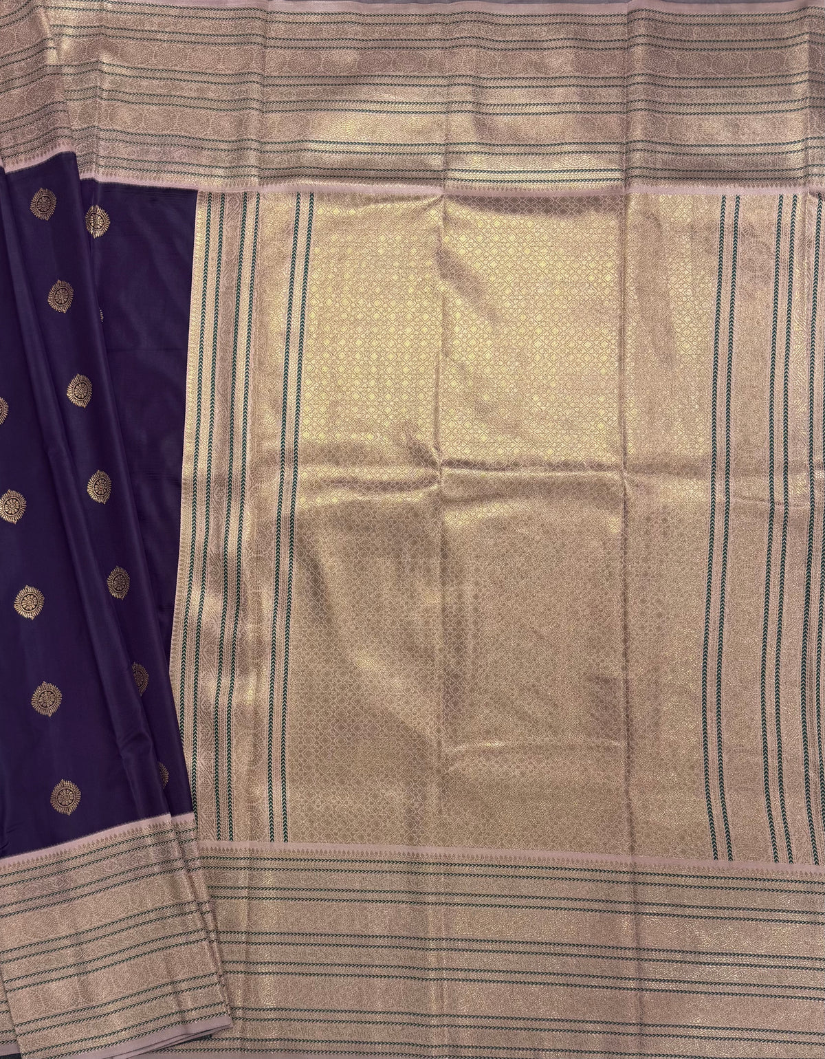 Purple Kanchi Border Semi Soft Silk Saree 110
