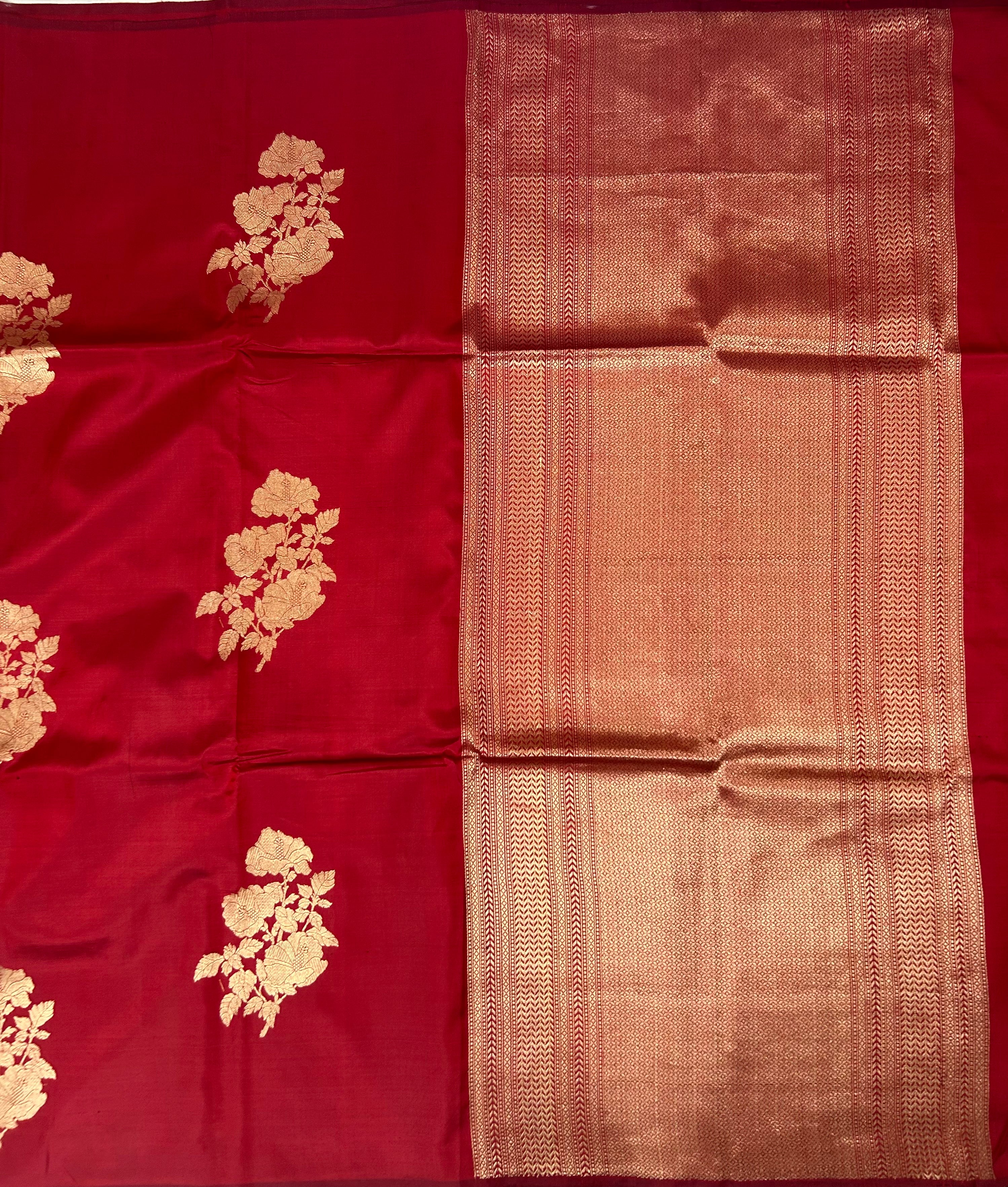 Dark red lightweight banarasi silk-10 saree
