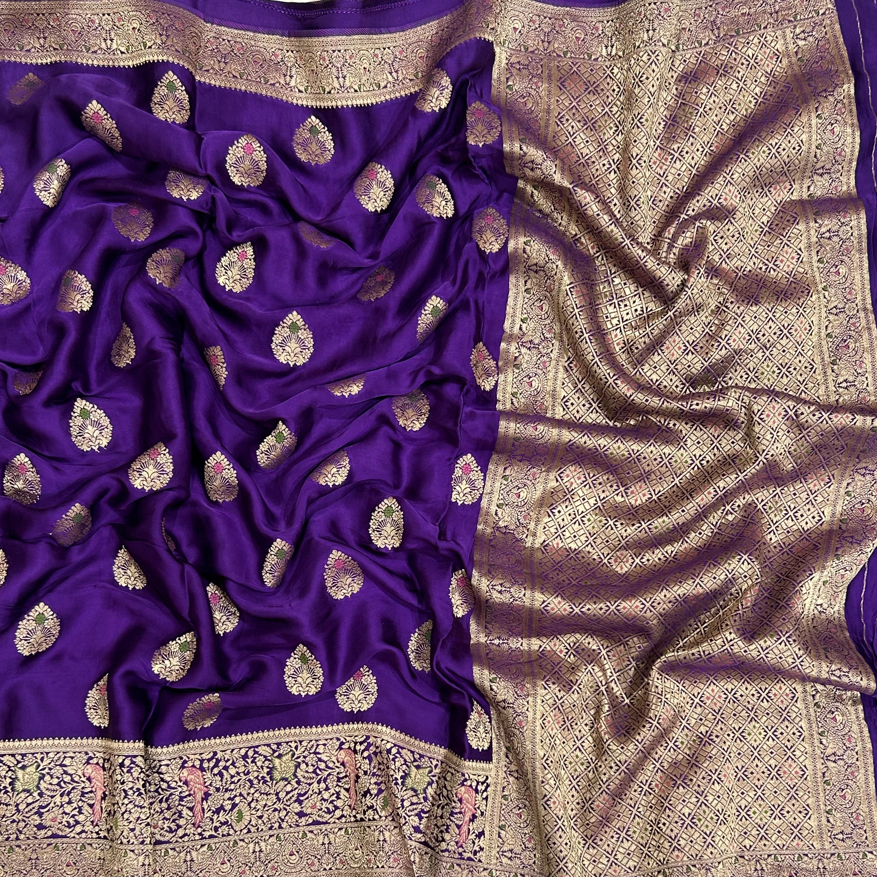Purple 2 Meena satin Benarasi 103 saree