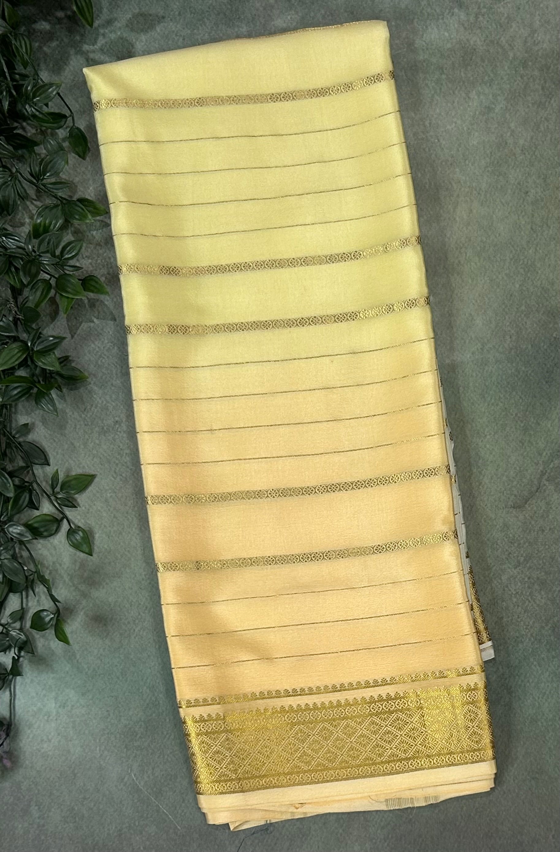 Multicolour stripes pure Mysore silk 102 saree