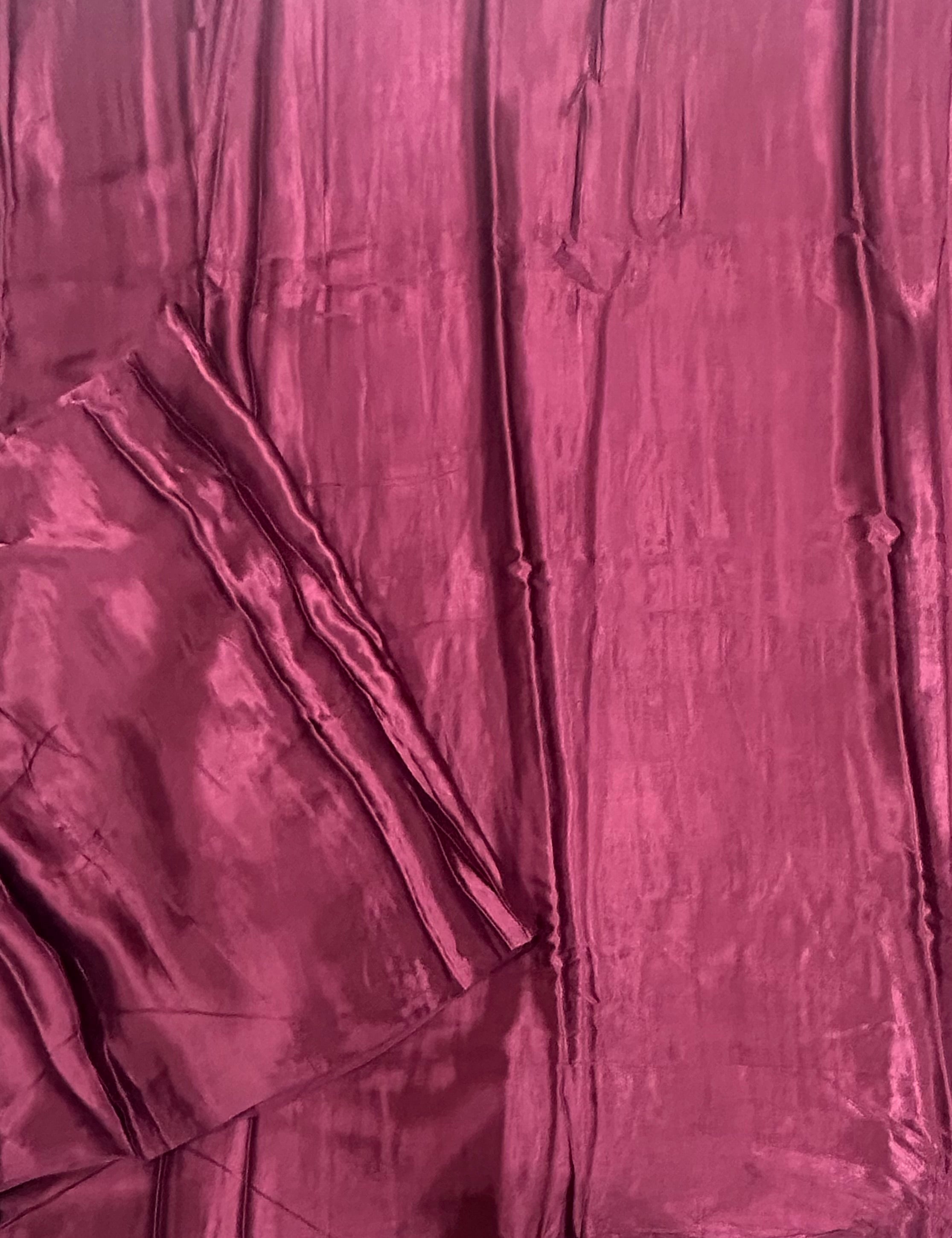 Dark maroon plain borderless modal silk 104 saree