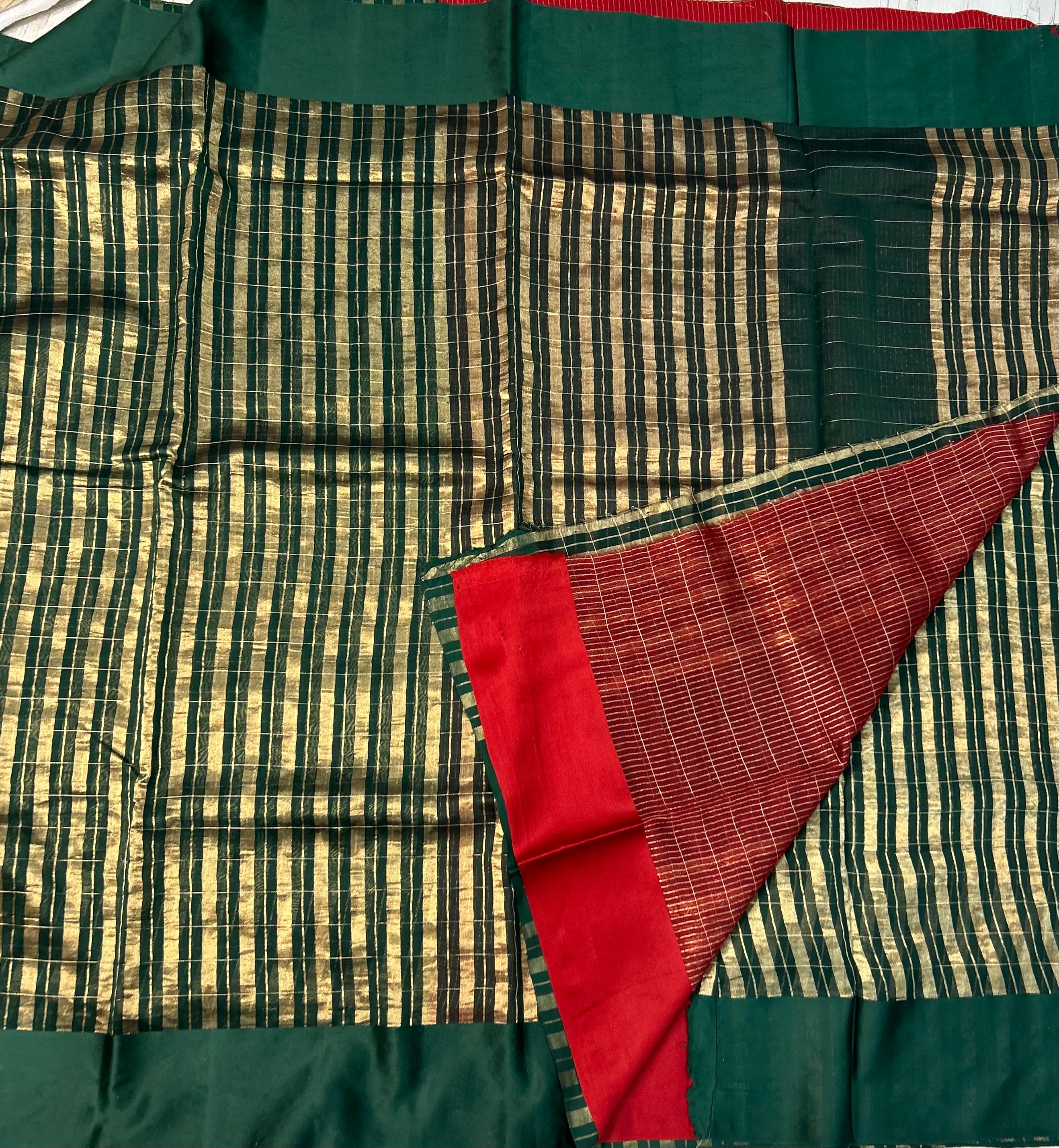 Green  Pure organza tissue saree 101