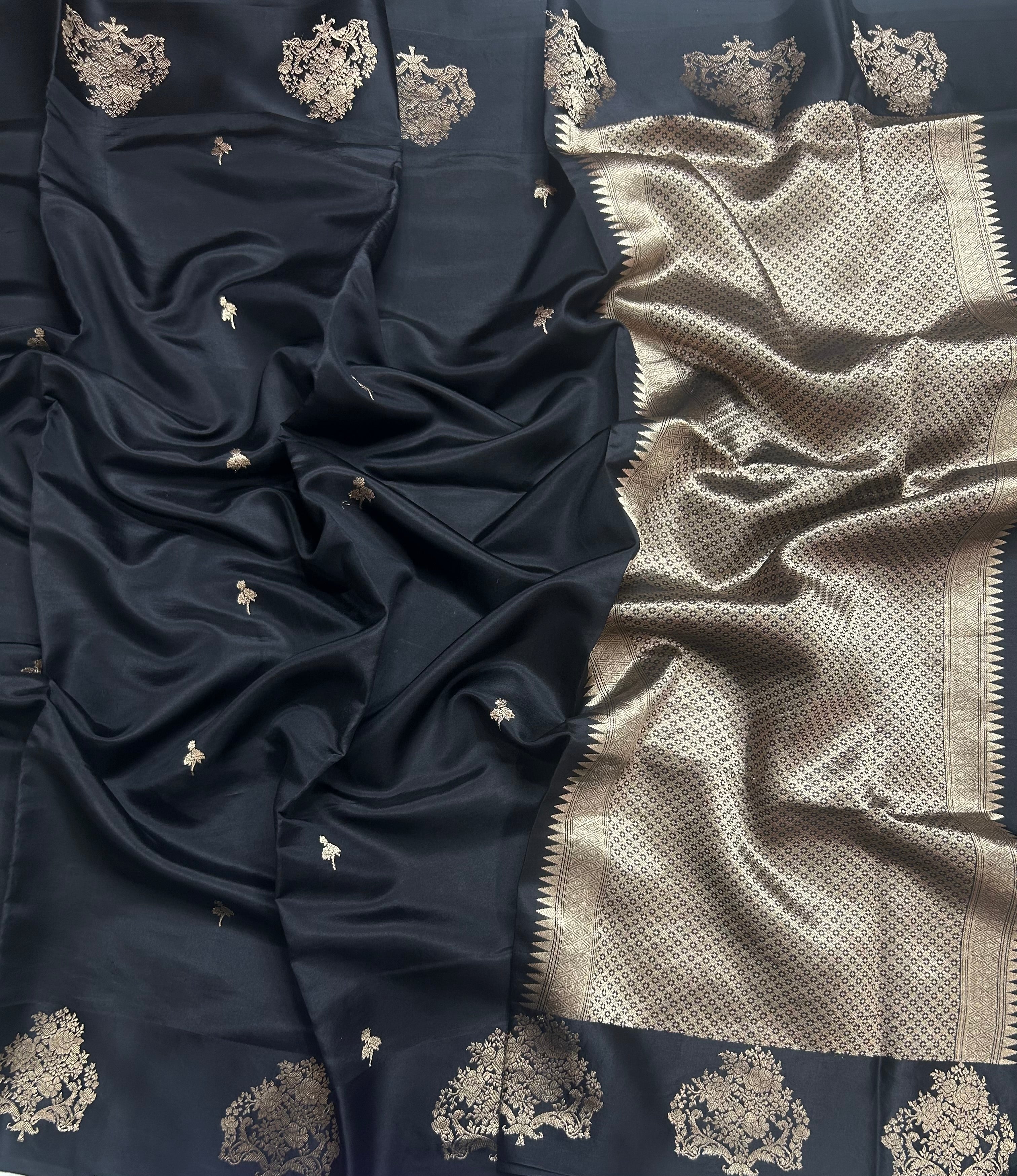 Black benarasi lightweight silk 105 saree