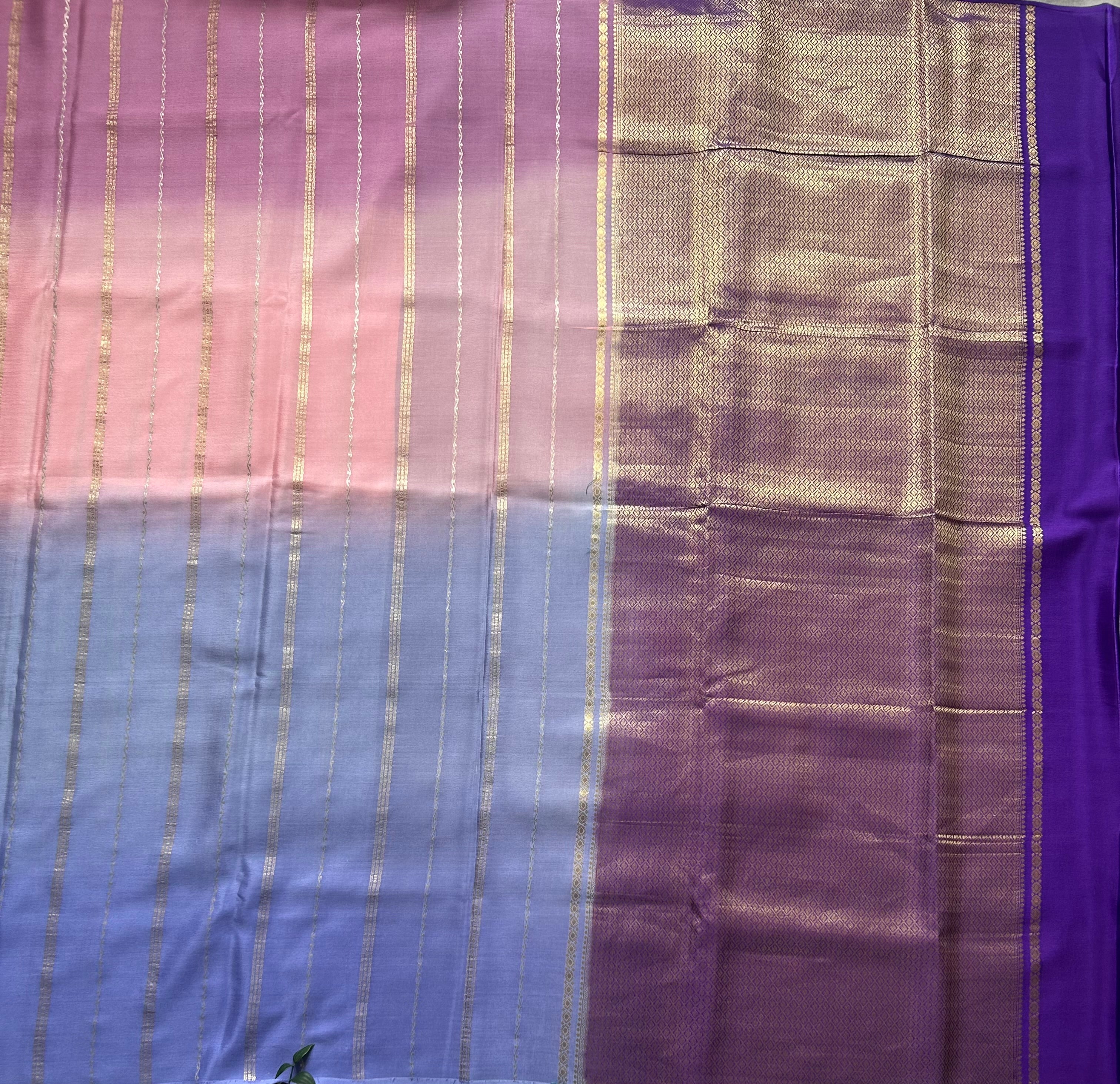 Rankart-103 borderless pure mysore crepe silk saree