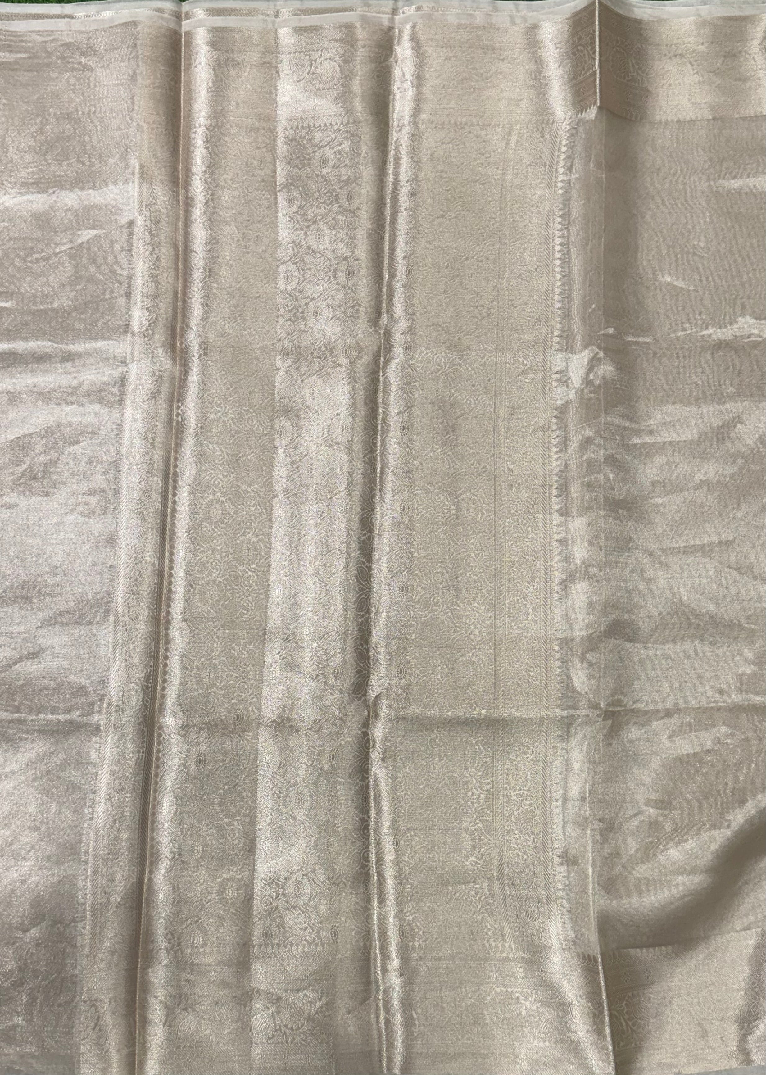 Silver 01 plain pure tissue saree
