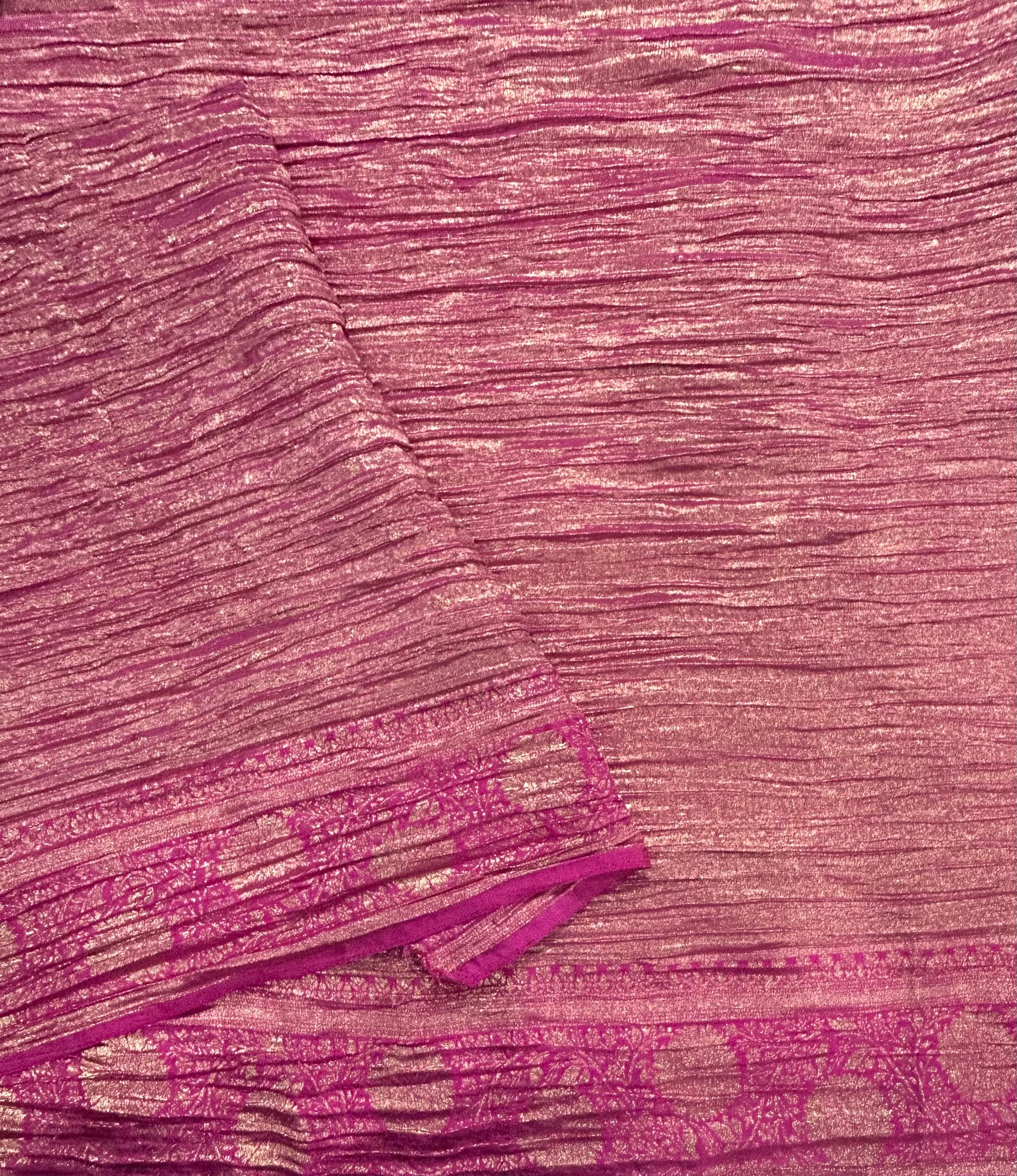 Rani pink crush tissue 105  saree