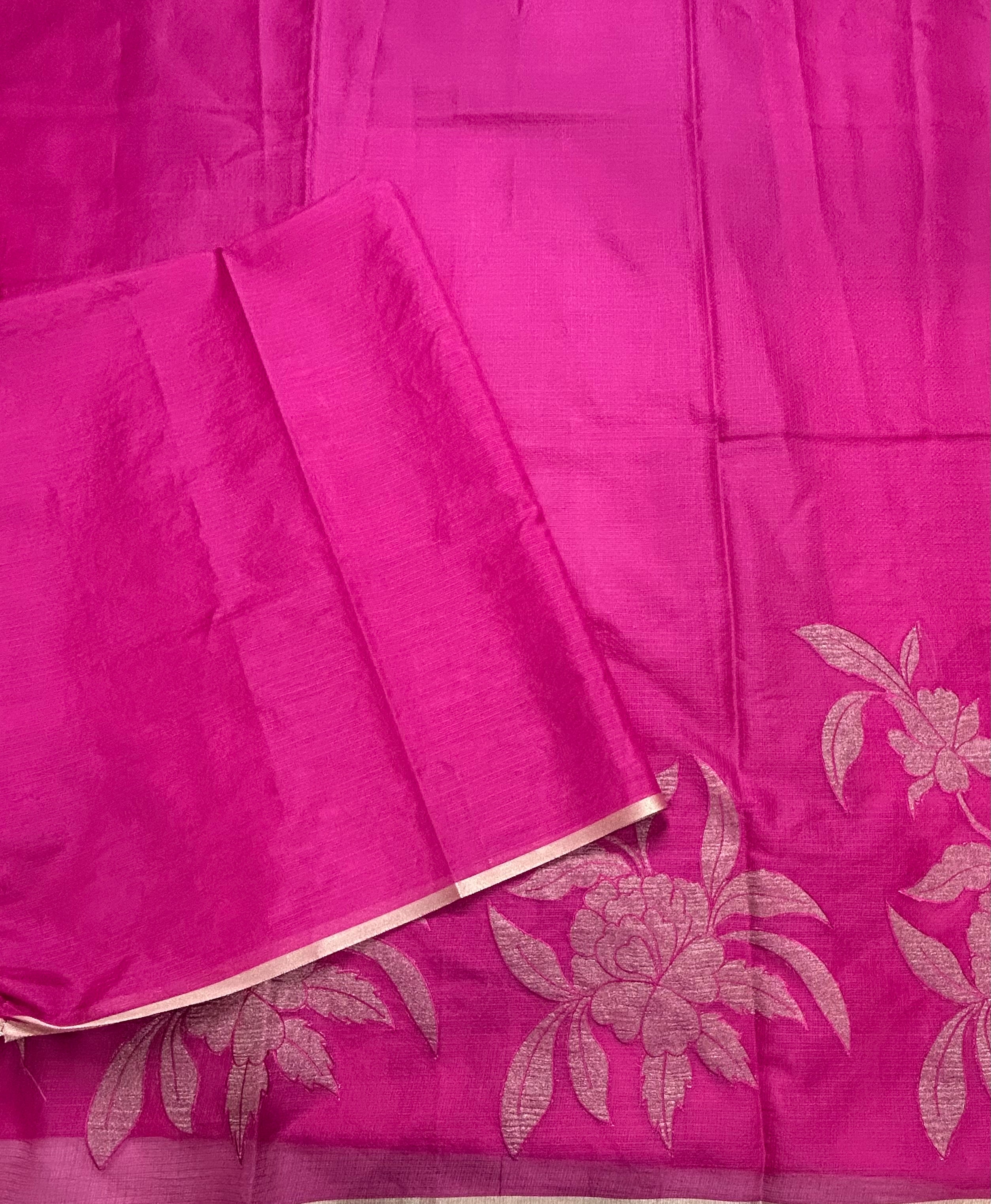 Pink  kota checks appliqué work 106 saree