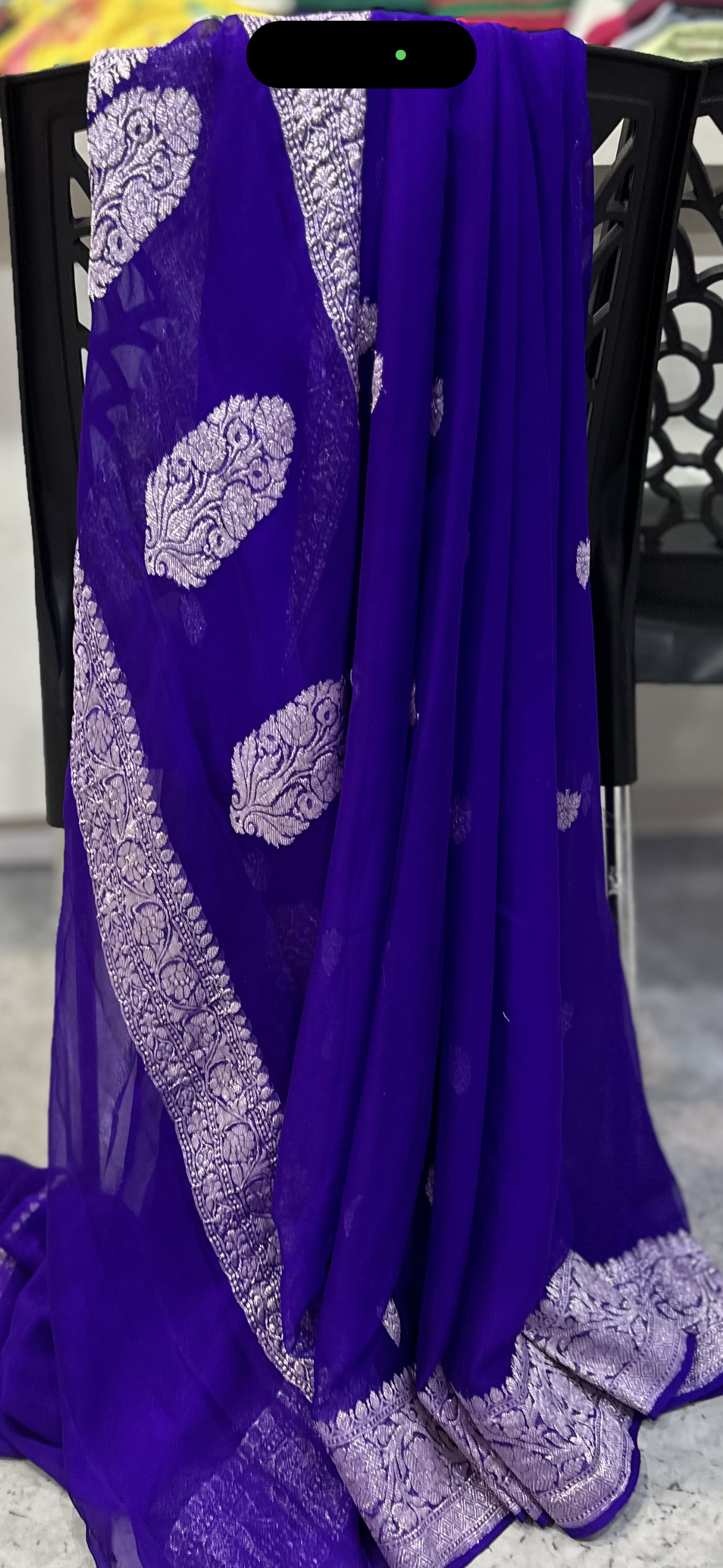 Purple pure chiffon benarasi saree