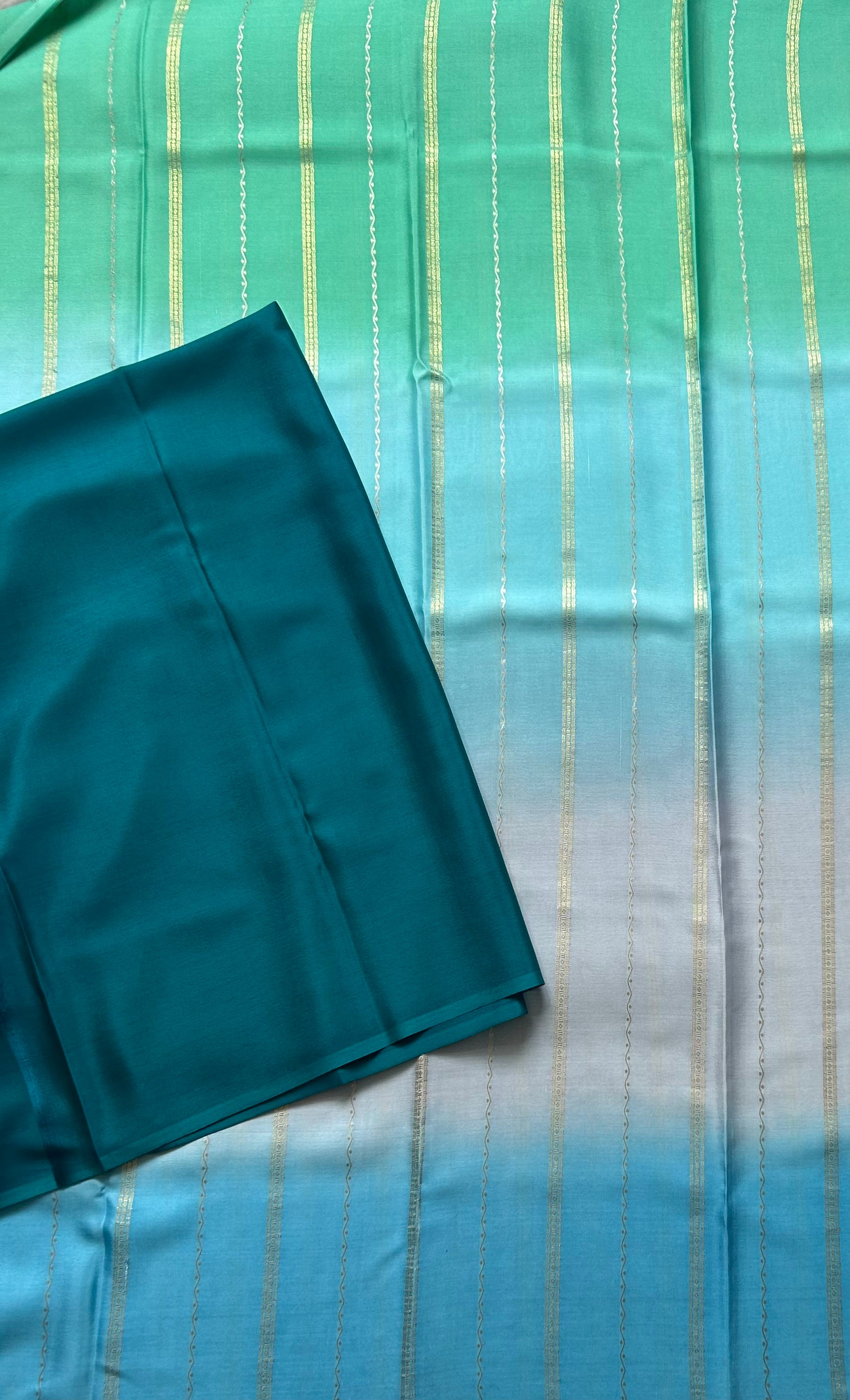 Rankart-103 borderless pure mysore crepe silk saree