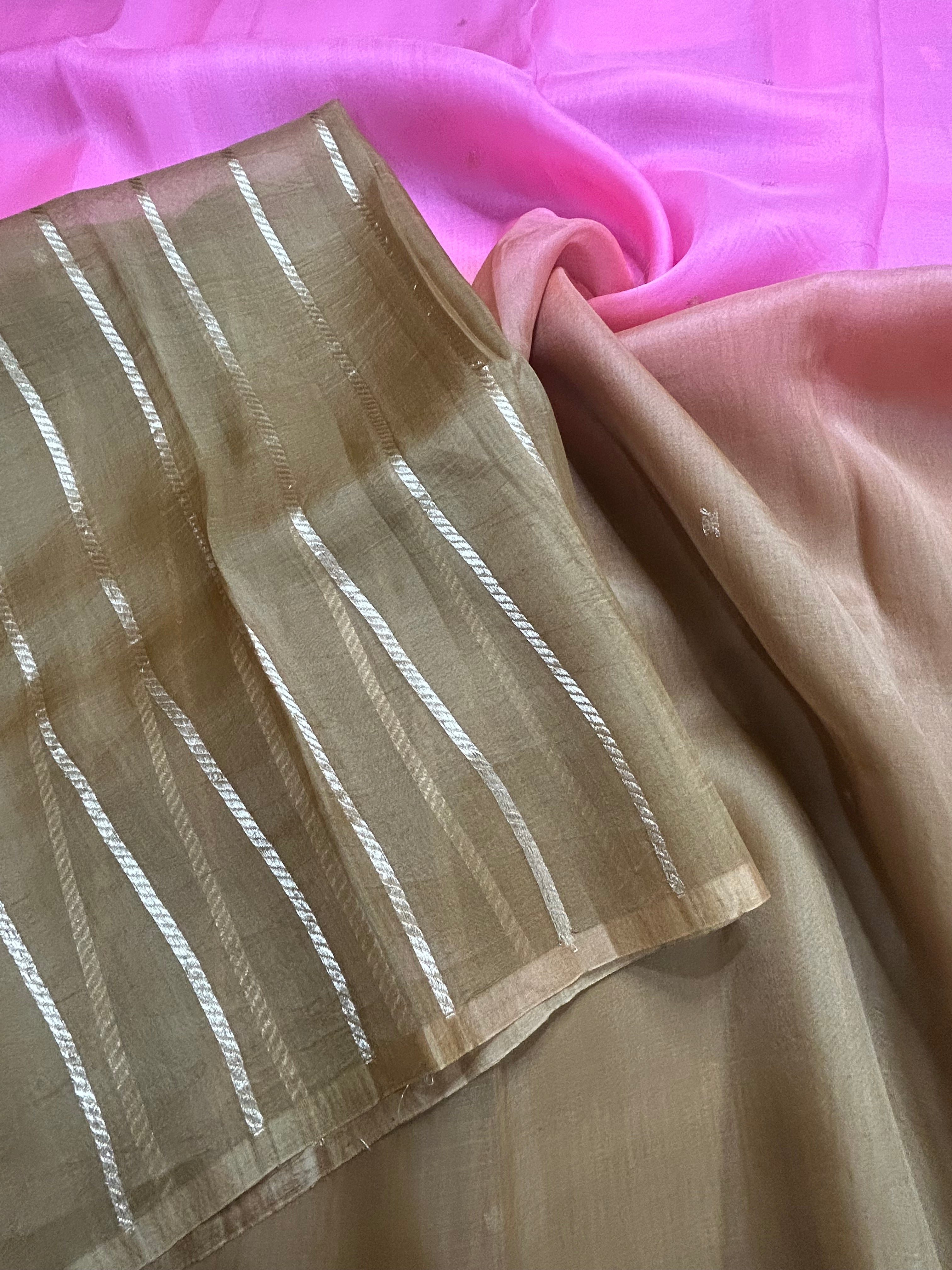 Multitone pure kora 104 organza silk saree