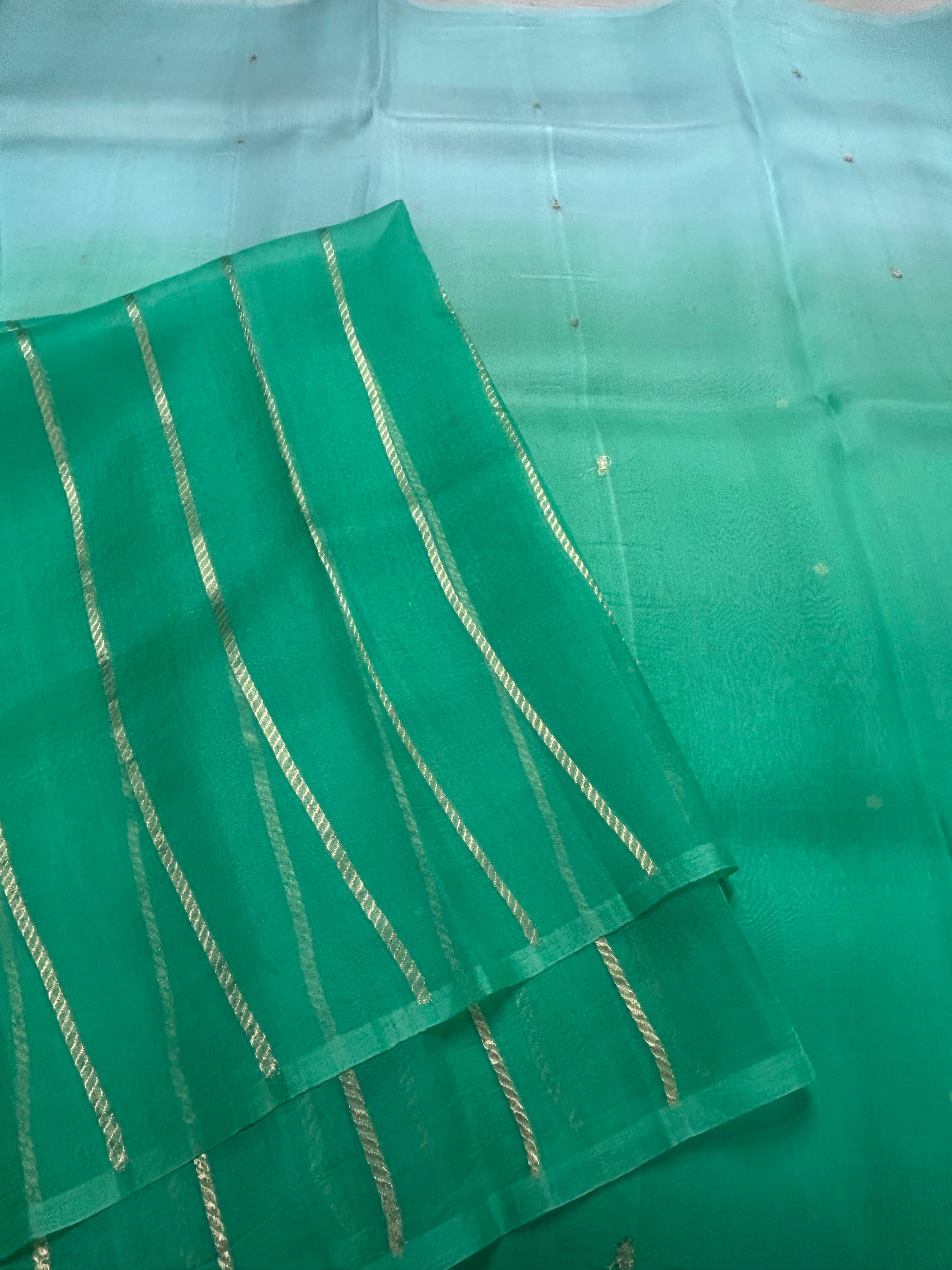 Multitone pure kora 104 organza silk saree