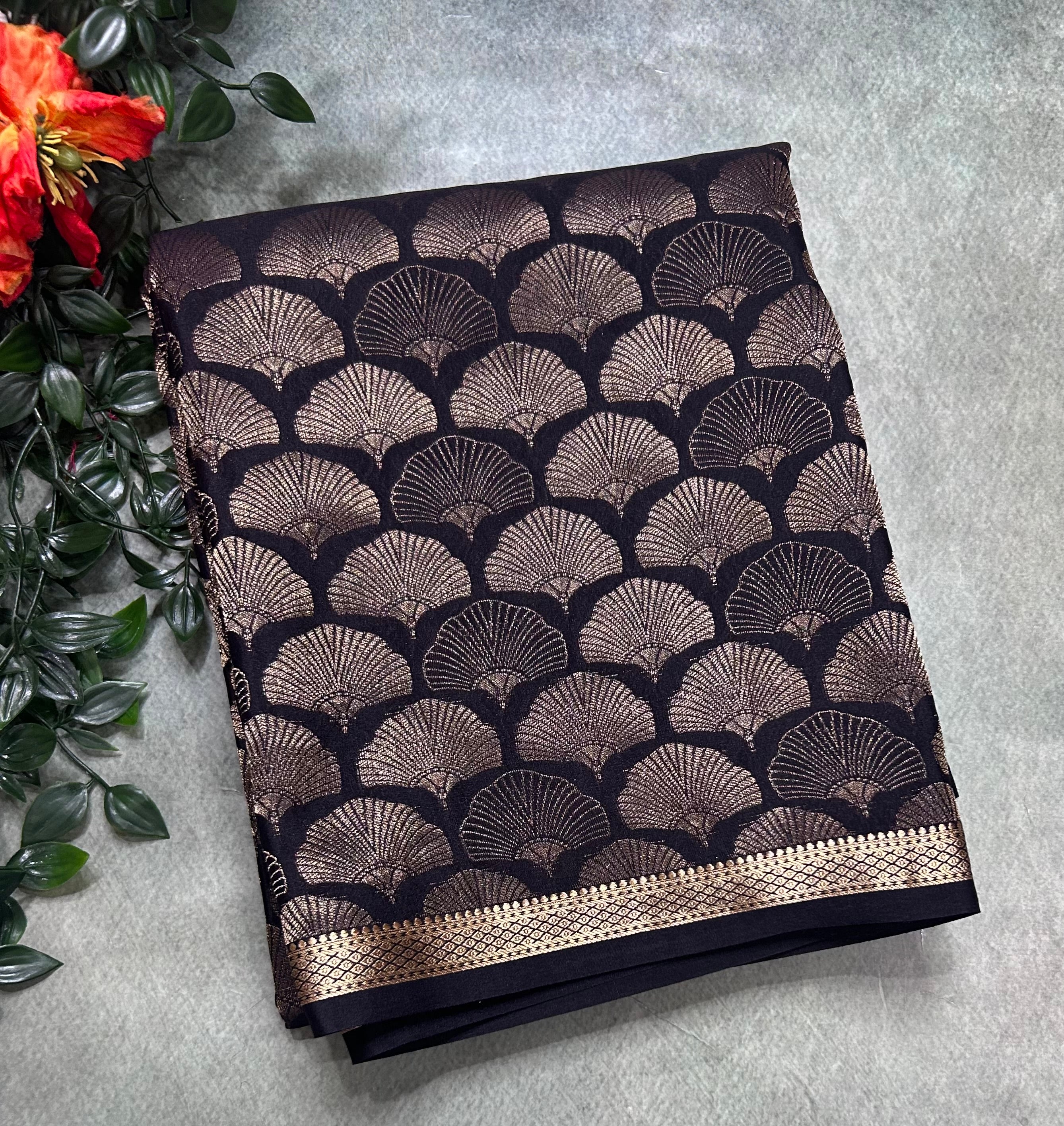 Black brocade Pure Mysore Silk 106 Saree